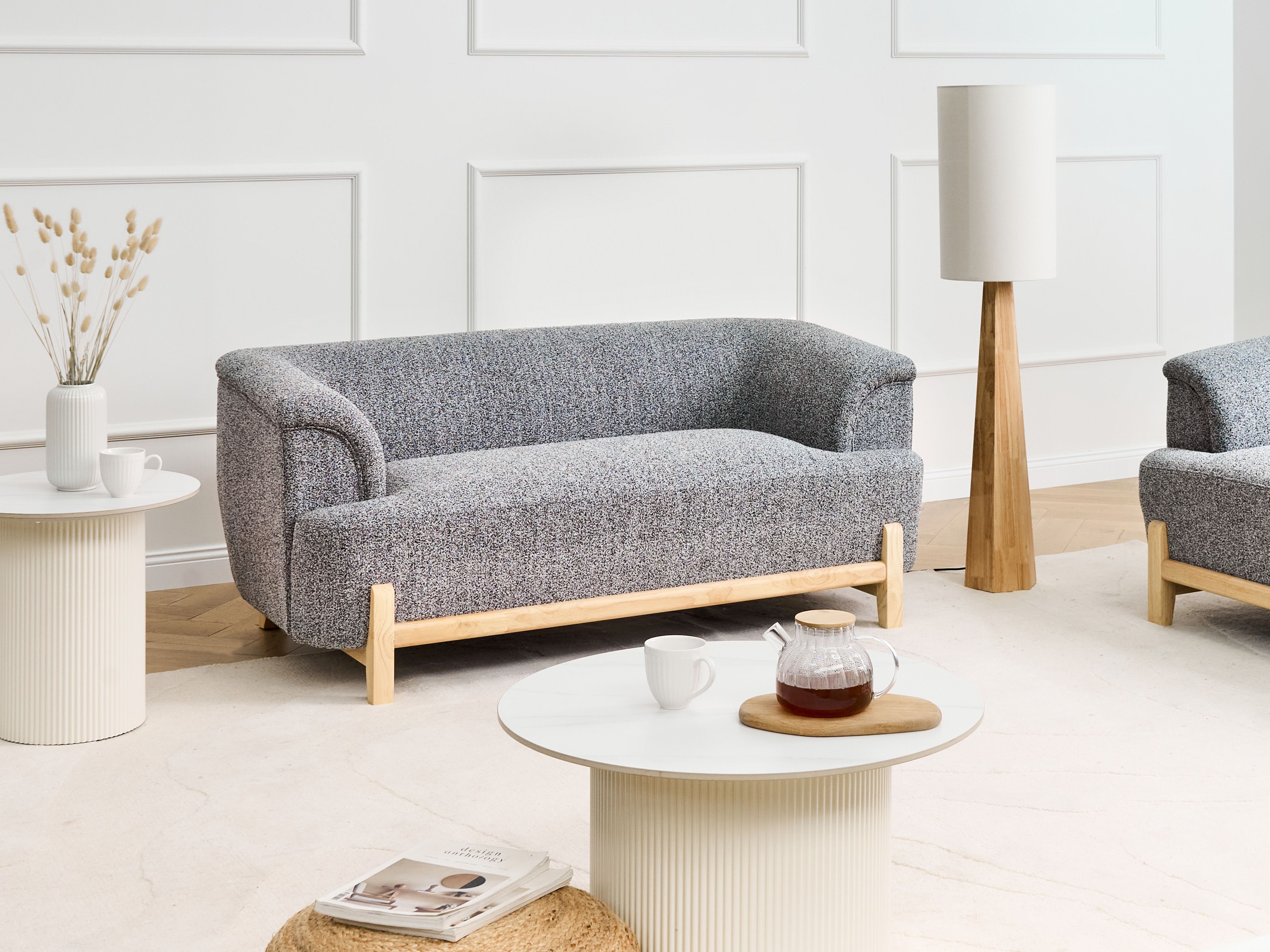 Sofa 2 Seater ALNOR Fabric Dark Grey