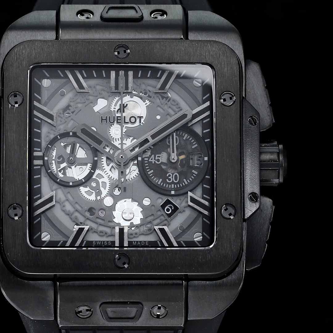 Hublot Big Bang, Square Bang Unico 42mm Textured Rubber Strap(1:1 replica) - Elite Watch Atelier