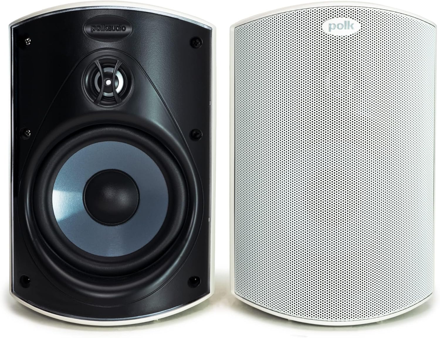 Polk Audio Atrium 4 Outdoor Speakers with Powerful Bass (Pair, White), All-Weather Durability, Broad Sound Coverage, Speed-Lock Mounting System