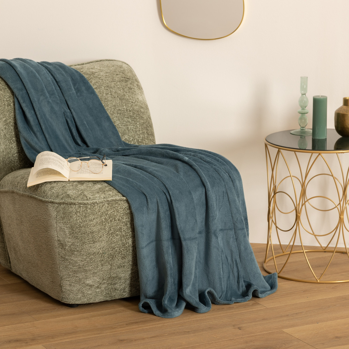 Microfibre plaid Storm Blue, 130x180 cm