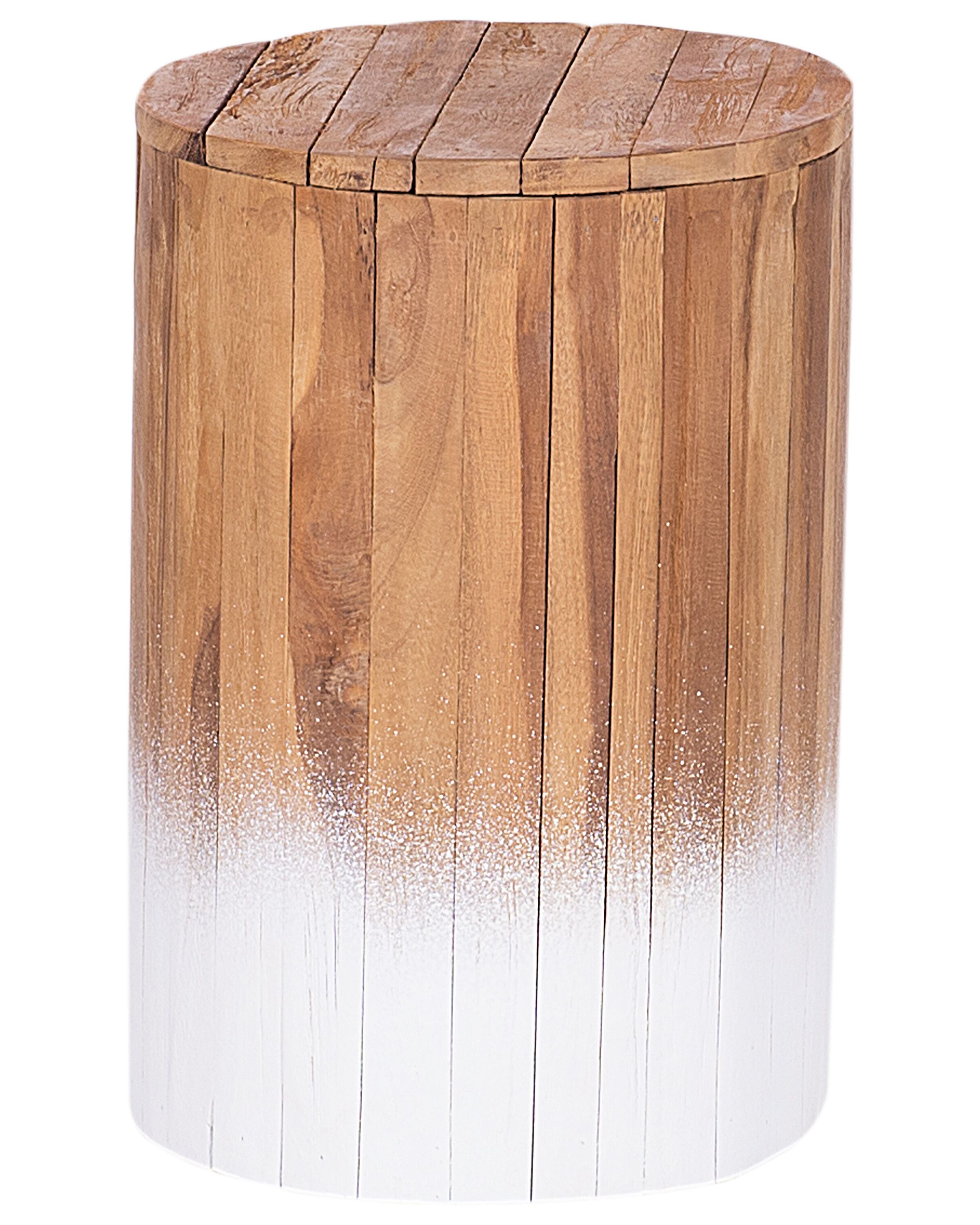 Side Table MOVAS Teak Wood Brown/ White
