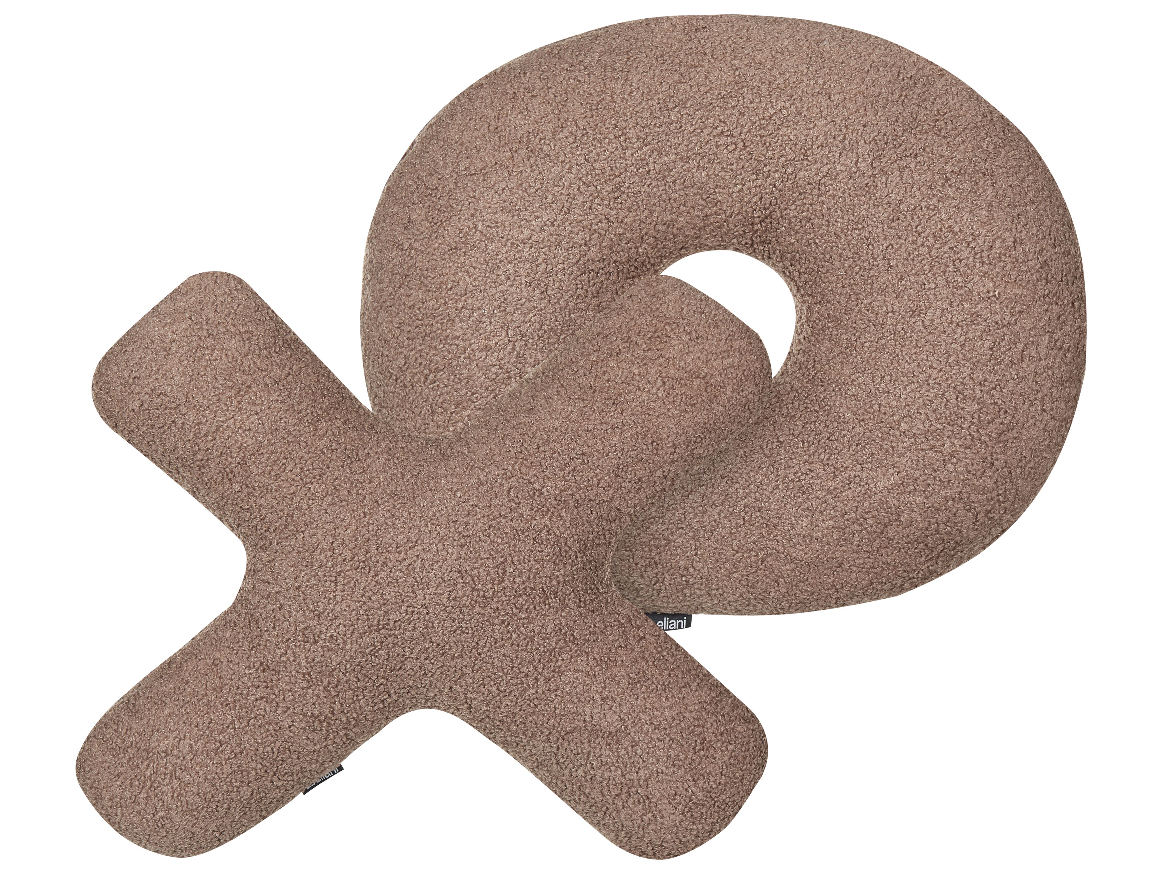 Set of 2 Decorative Cushions HESPERIS Boucle Brown Solid