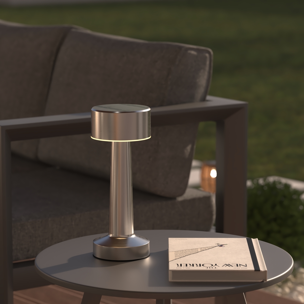 Outdoor LED USB lamp "Halto" Silver, H. 21.5 cm