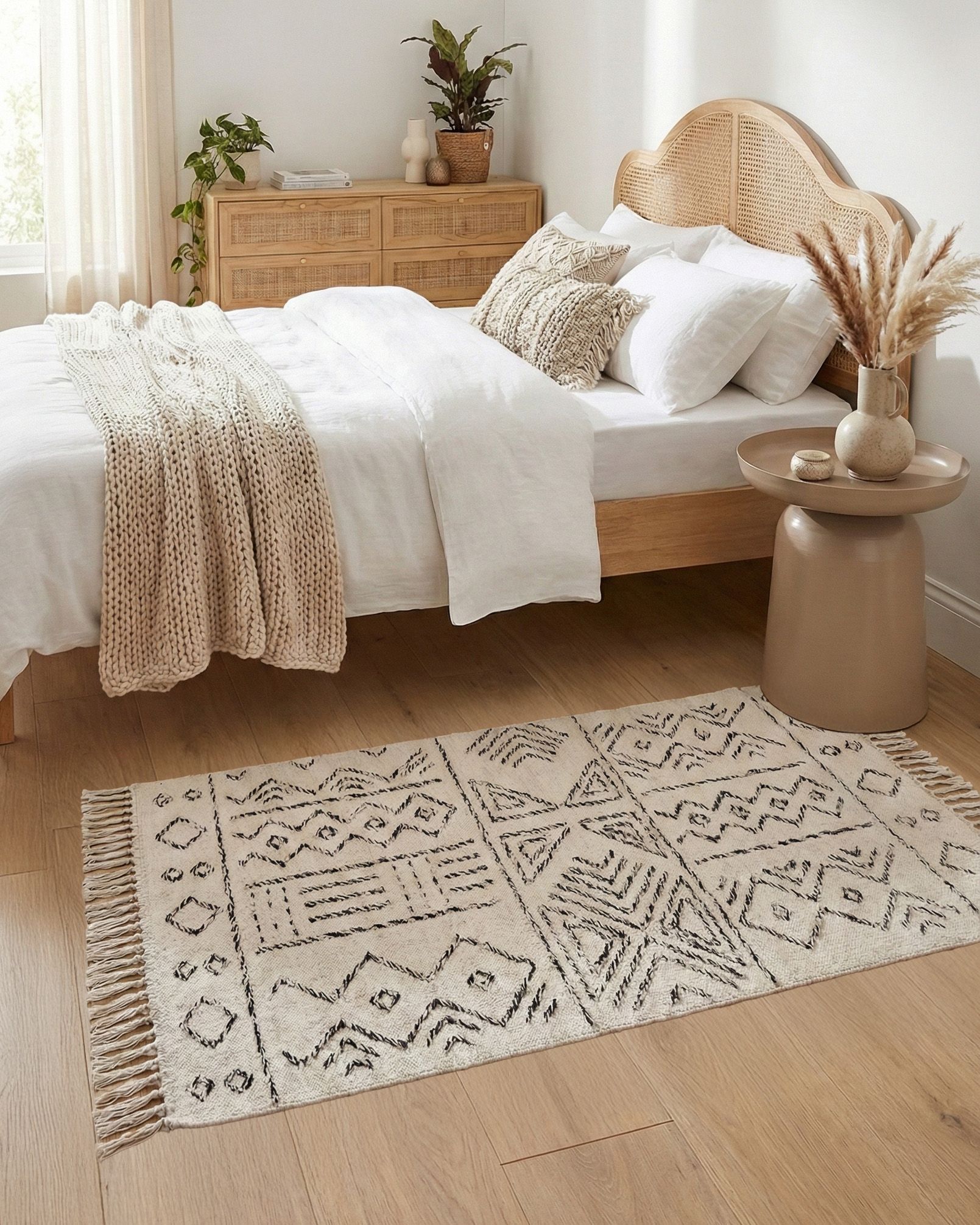 Rug ALKENT White 80 x 150 cm Wool