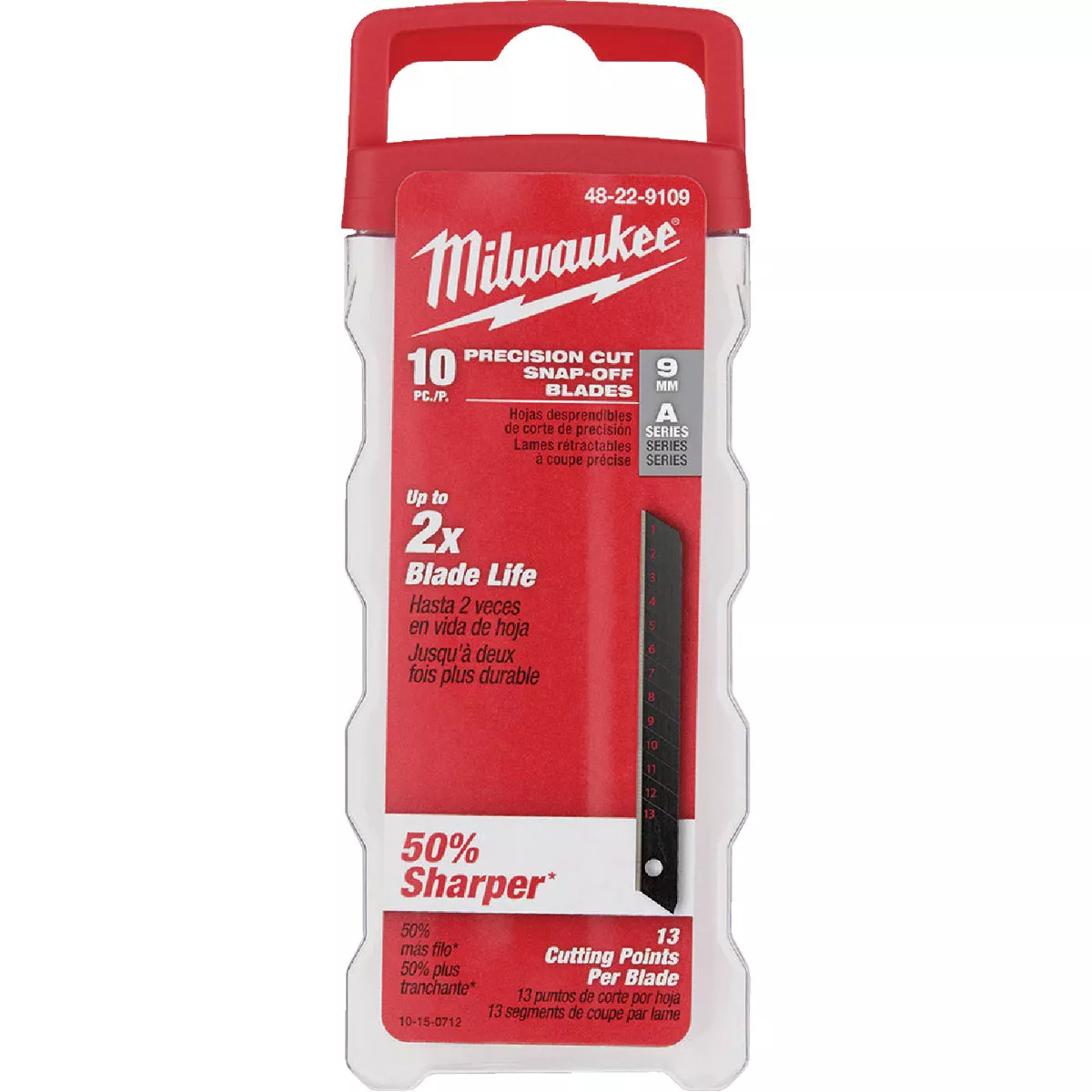 Milwaukee 9mm 13-Point Precision Snap-Off Knife Blade (10-Pack)