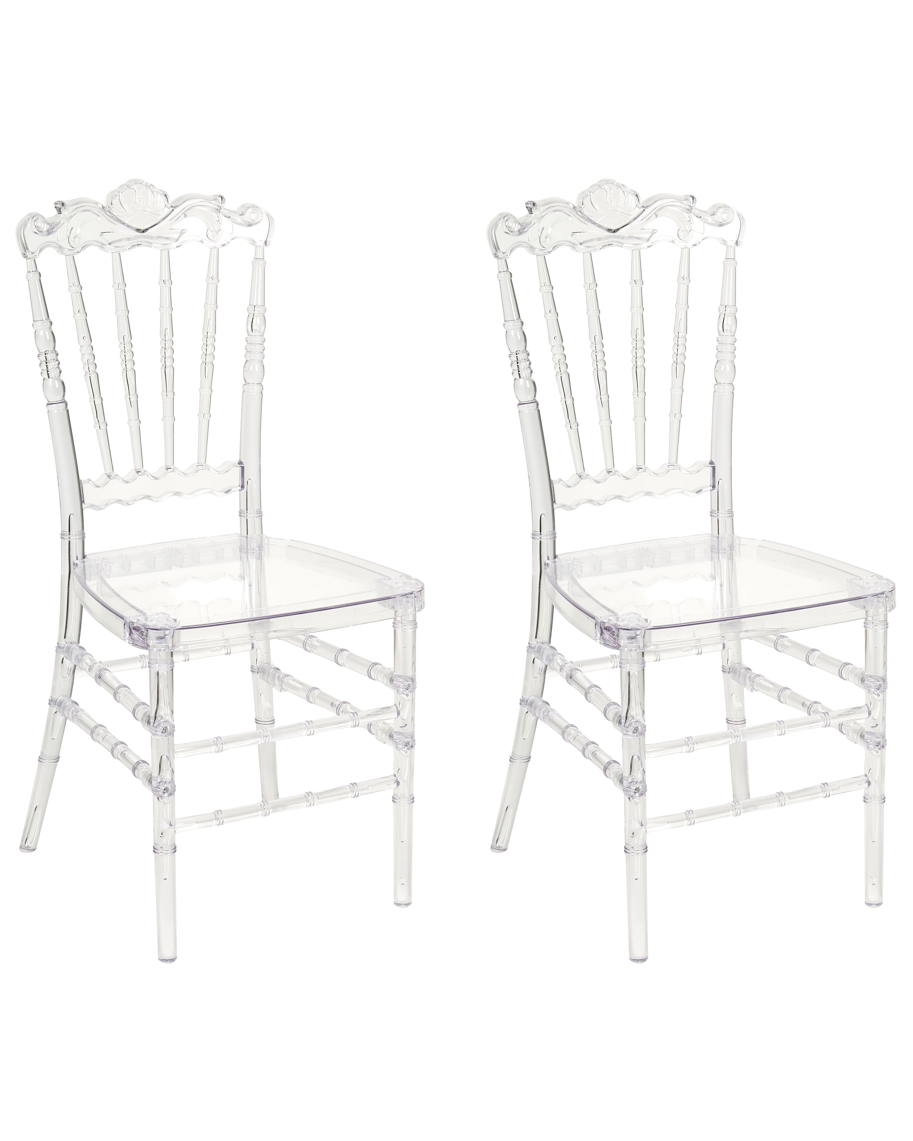 Set of 2 Dining Chairs MENDON Transparent