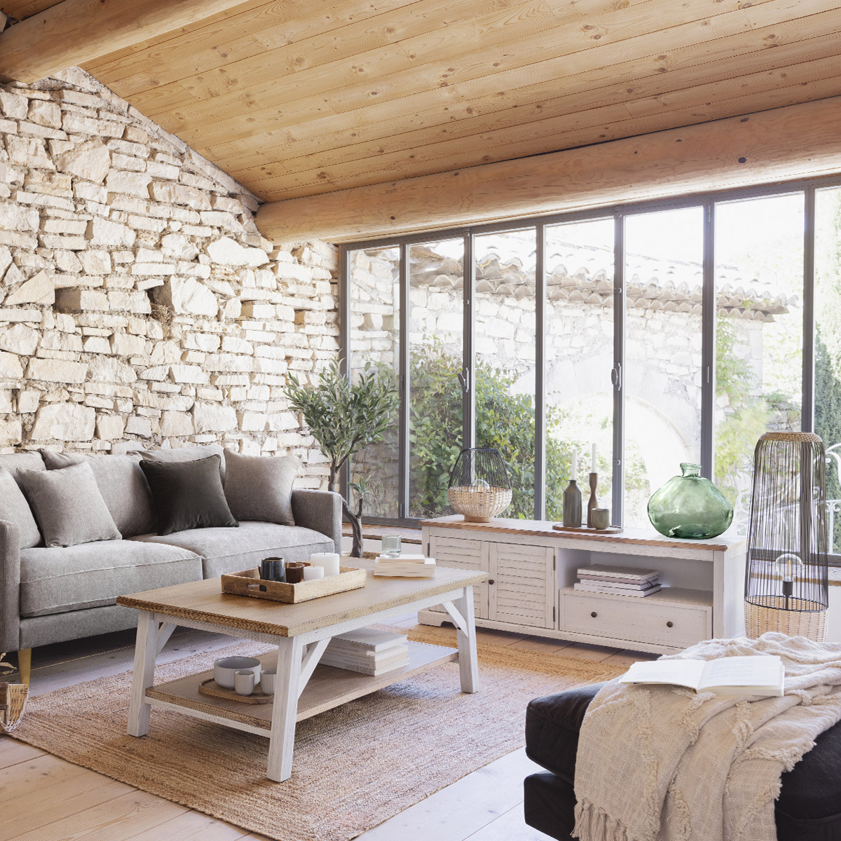 TV stand "Olbia" Acacia, White