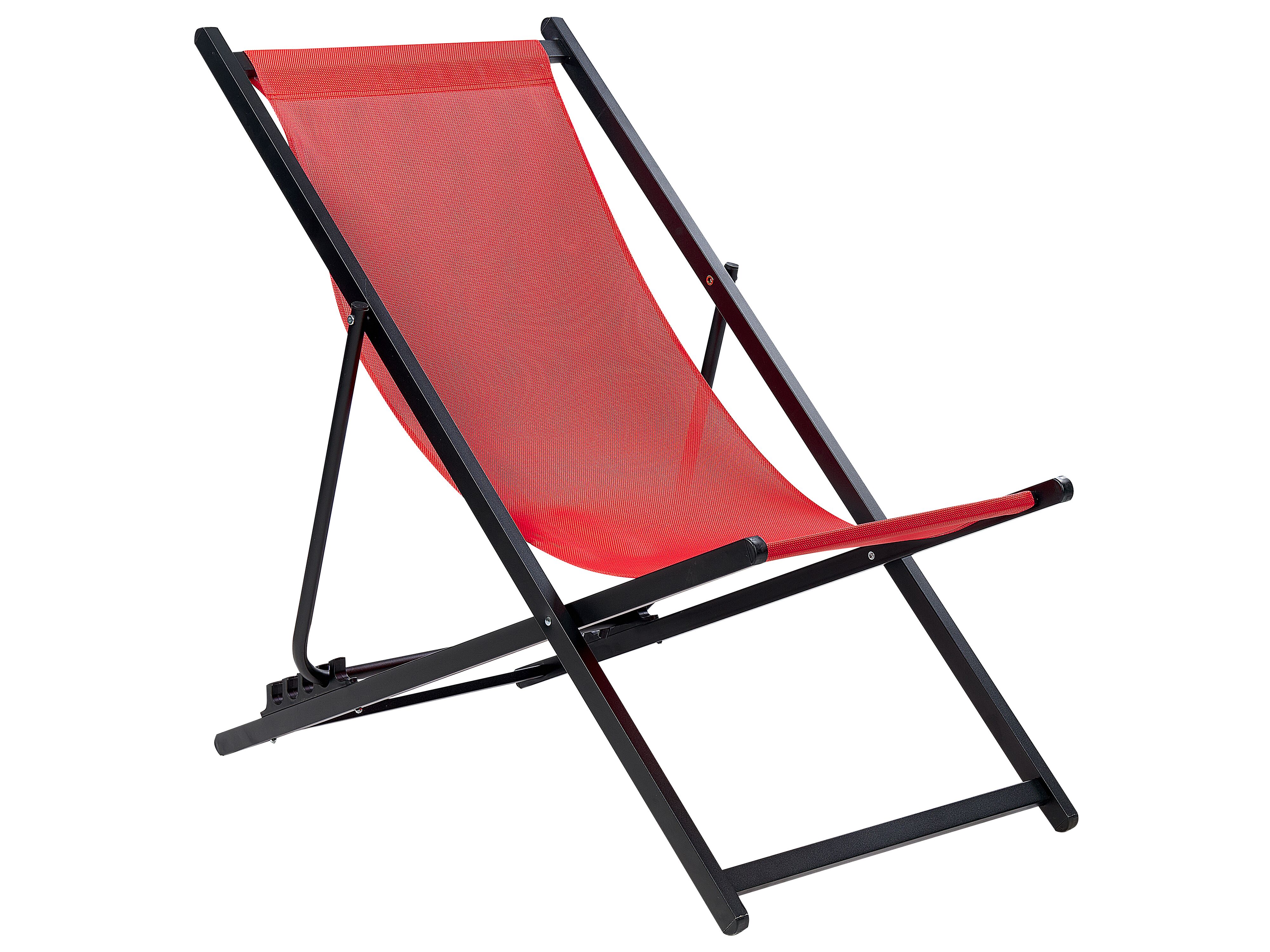 Folding Deck Chair LOCRI II Metal Red