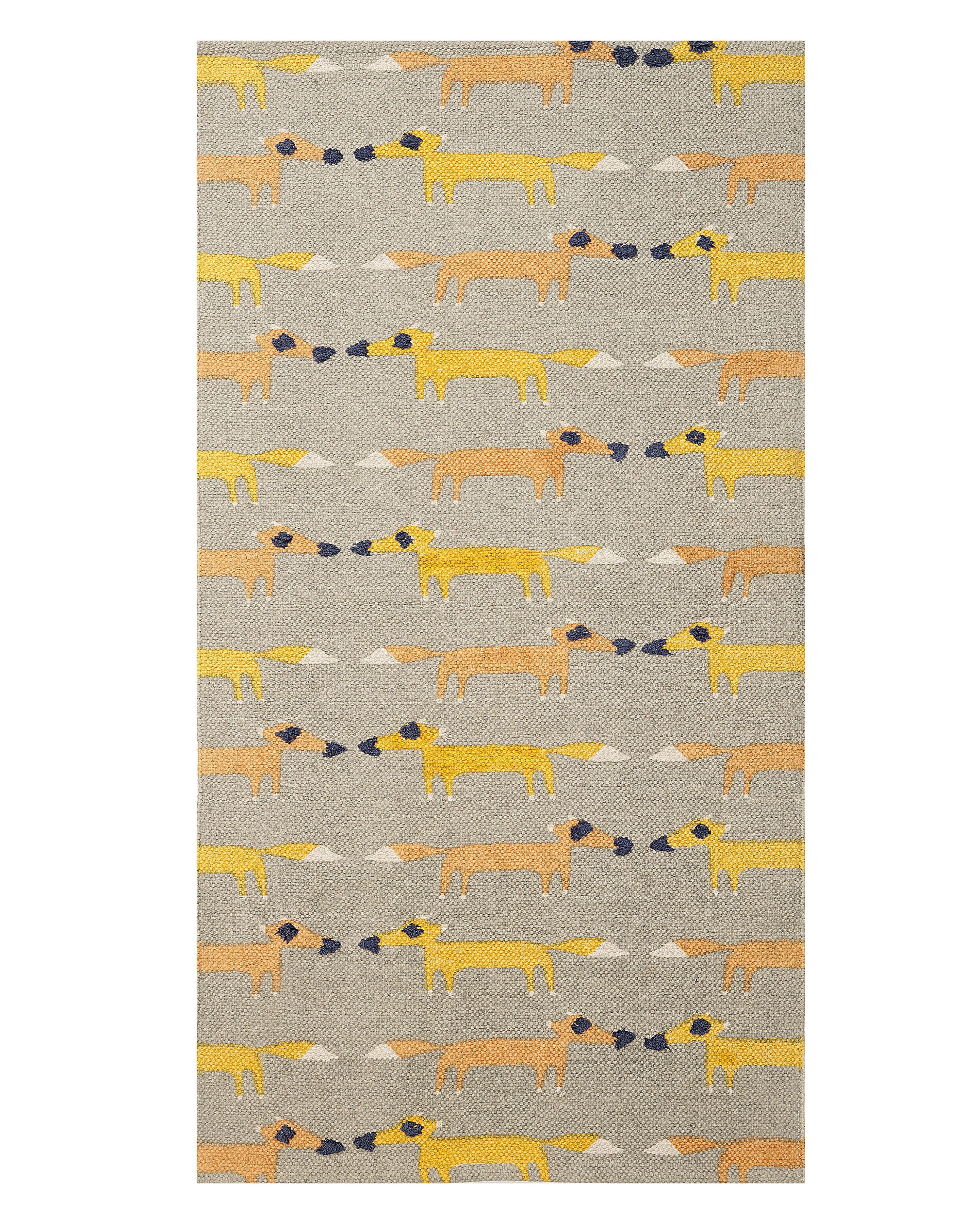 Kids Rug BANKGO Grey 80 x 150 cm Cotton
