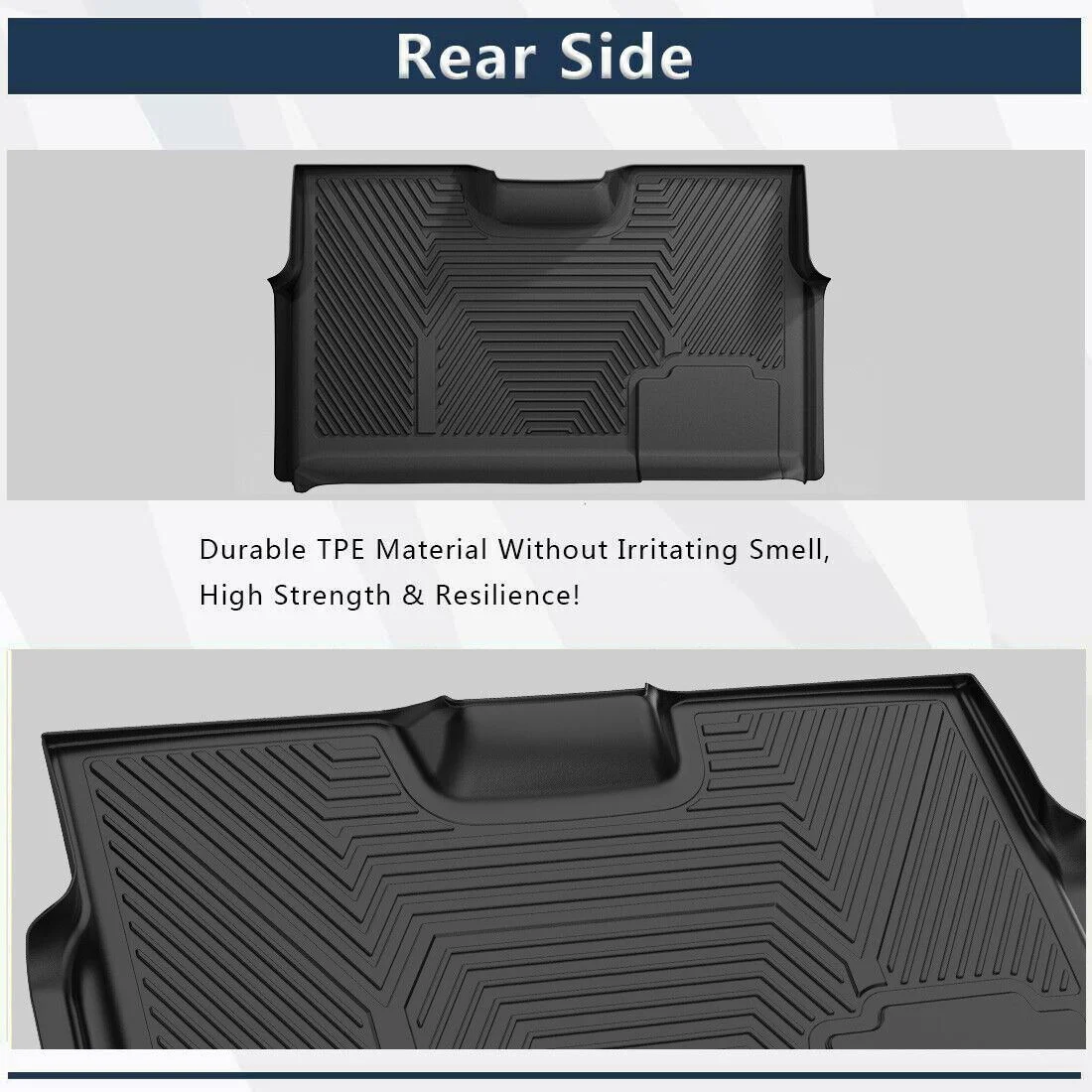 RVNI Floor Mat Liners for 2010 2011 2012 2013 2014 Ford F-150 Super Crew Cab All Weather Black 3pcs 3D TPE Liners - Image 5