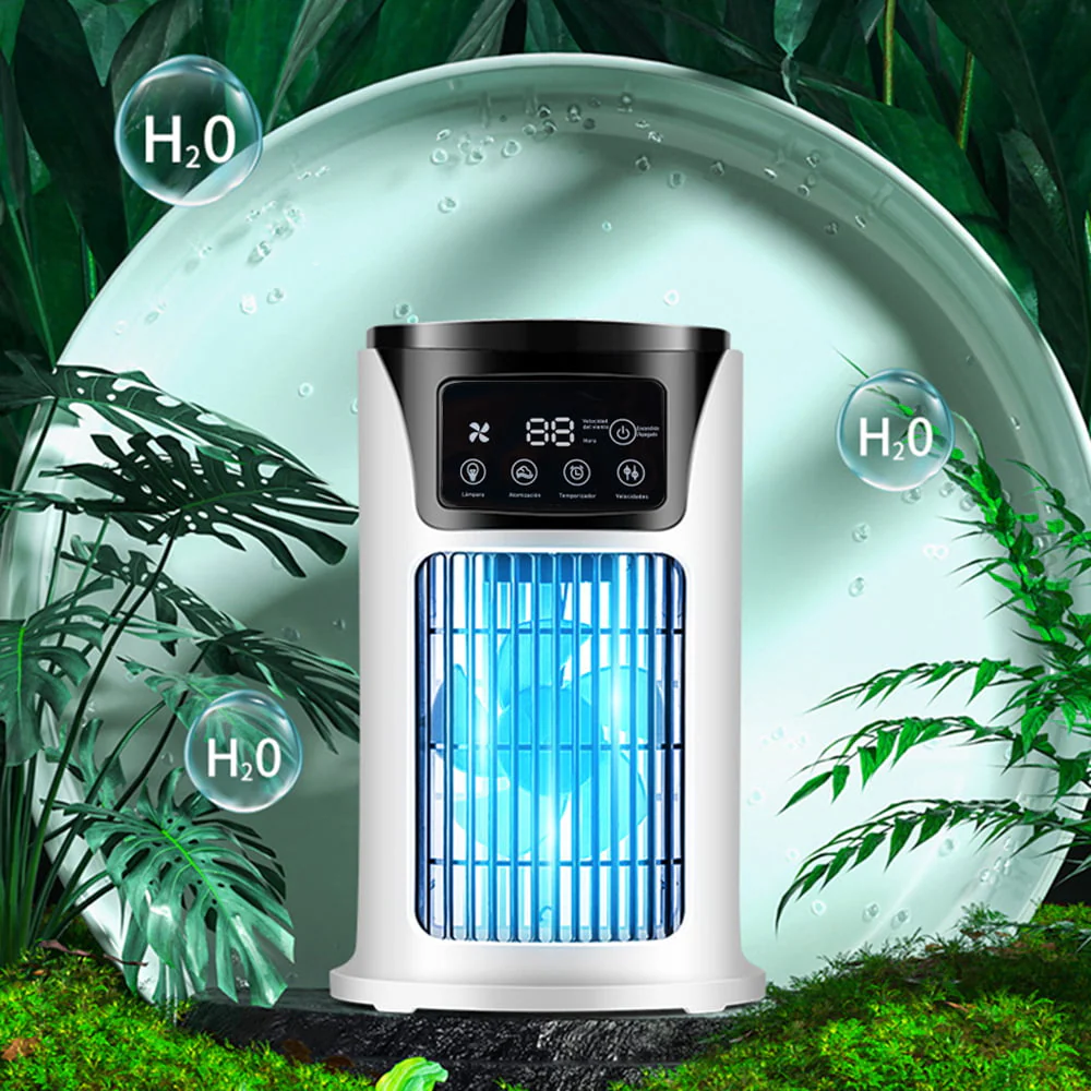 KIZOCAY Portable air conditioner with 6 air speeds, 60�� & 120�� automatic oscillating evaporative air conditioning fan, quite air cooler humidifier, suitable for home office outdoor, white