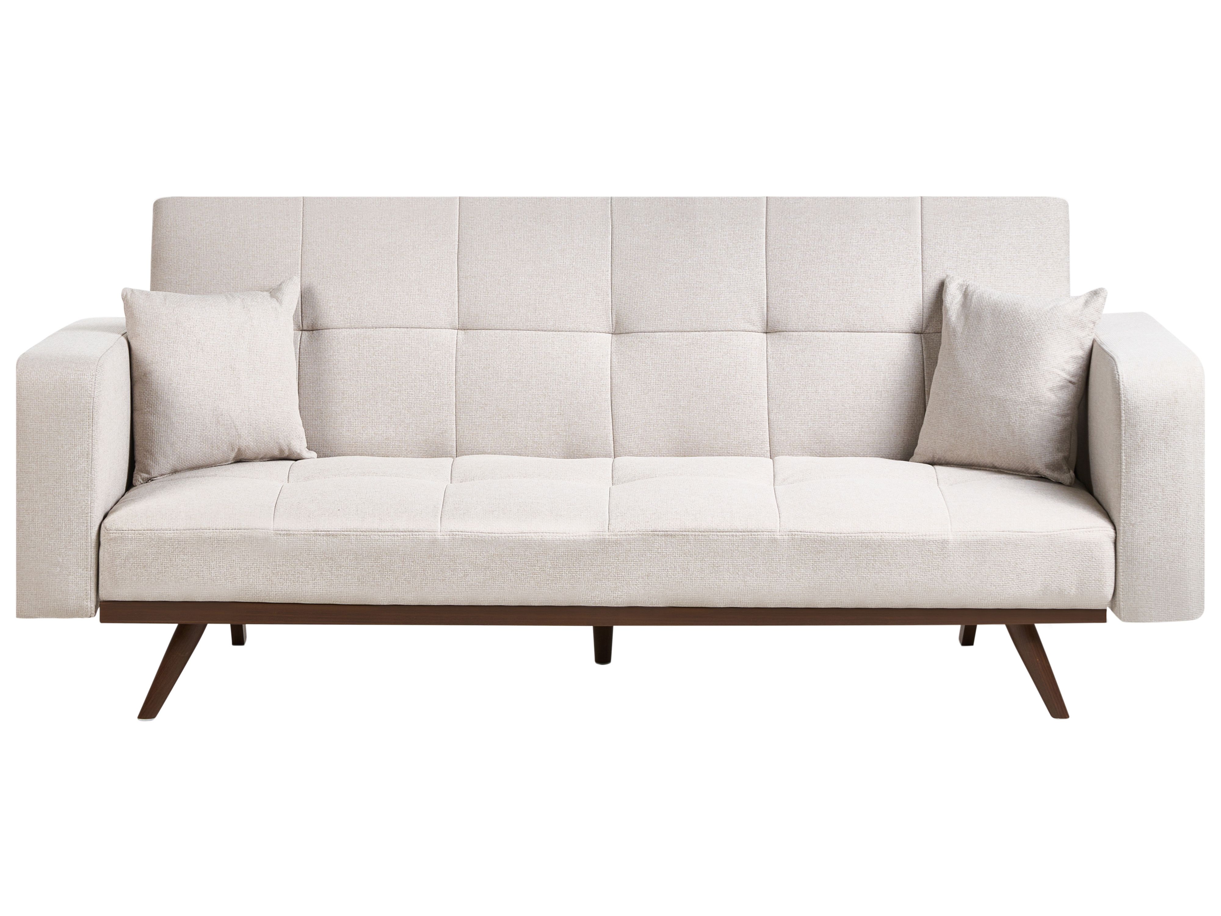 Sofa Bed 3 Seater HJULBY Light Beige