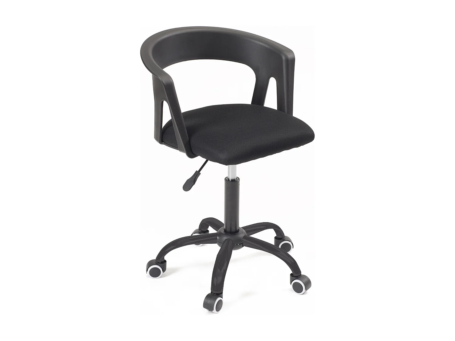 Chaise bureau roulettes accoudoir assise rembourée hauteur réglable pivotant AYA (noir)