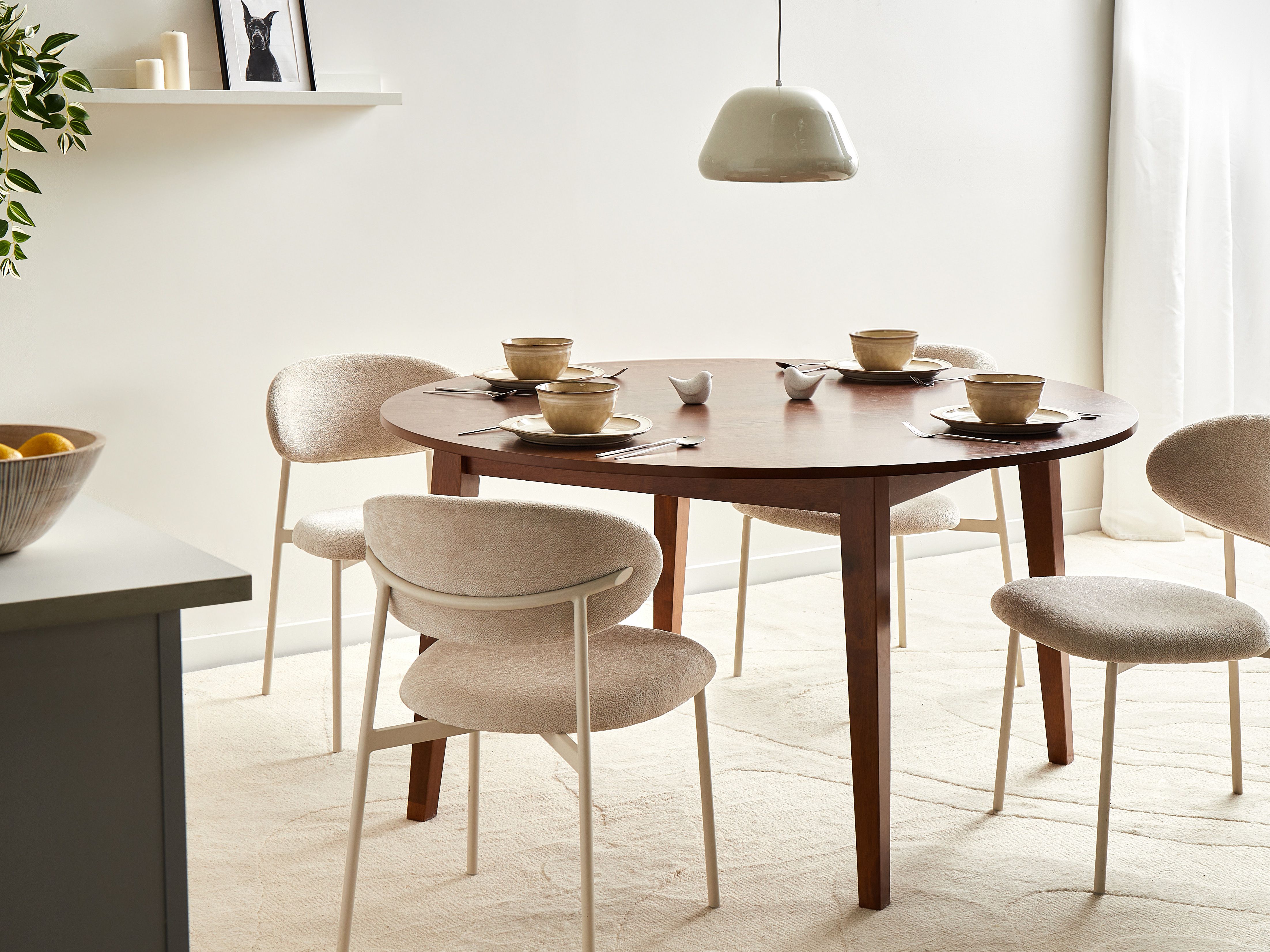 Dining Table HUNTLEY Dark Oak 140 cm 140 cm