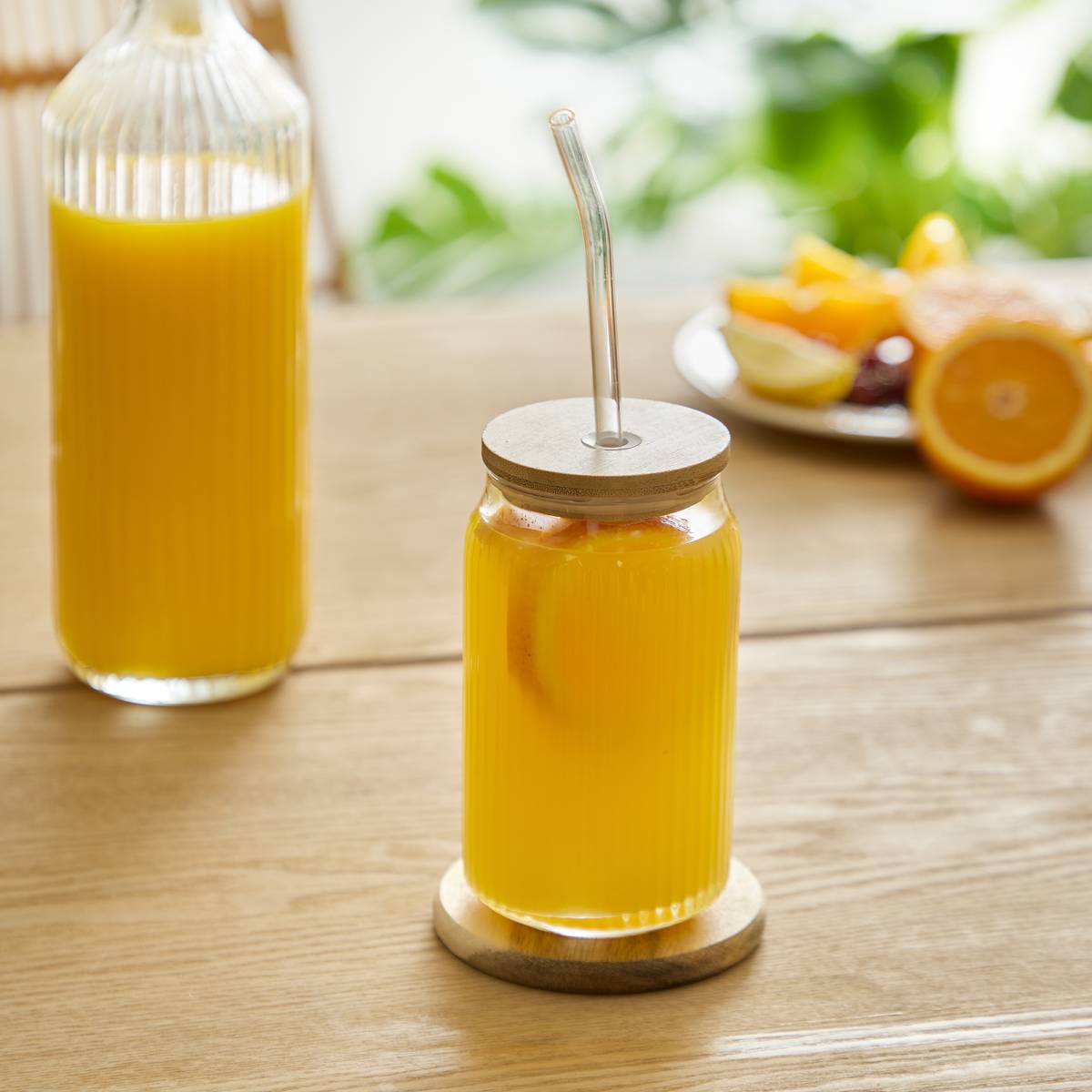 "Line" Glass Beer Mug 500 ml, glass, transparent