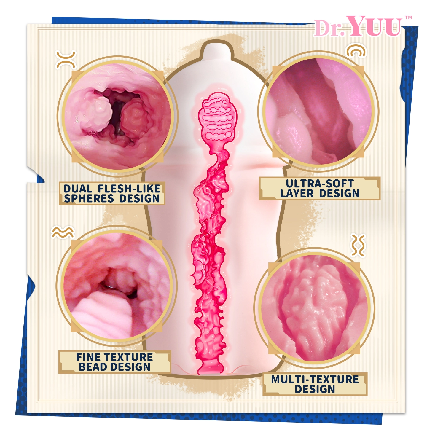 textured pocket pussy canal with entry ridges fine beads dual nodes and soft end