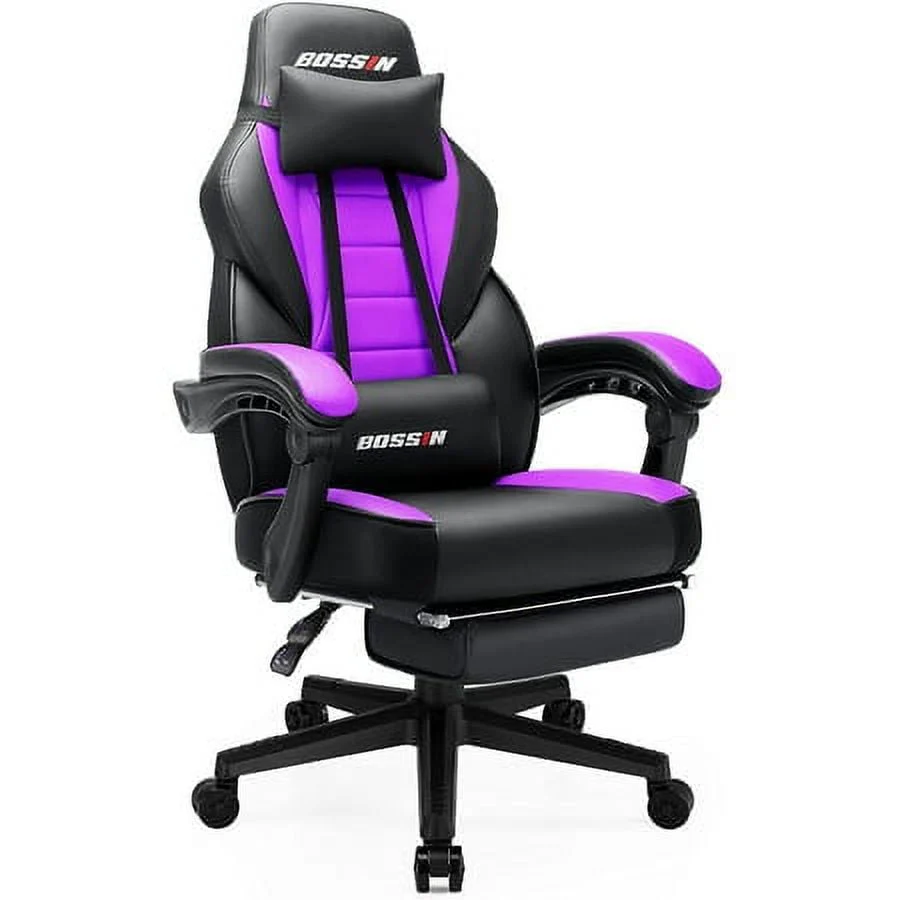 Bossin Gaming Chairs with Footrest,2022 Leather Game Chair for Adults,Big and Tall Gamer Chair with Headrest and Lumbar Support - Image 14