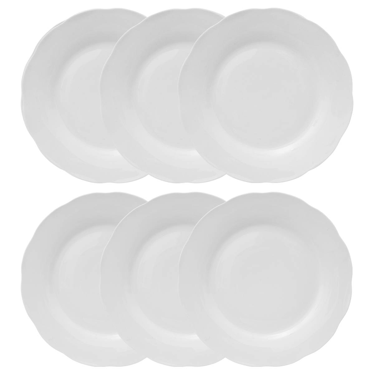 Set of 6 "Alma" dessert plates D.19 cm, White