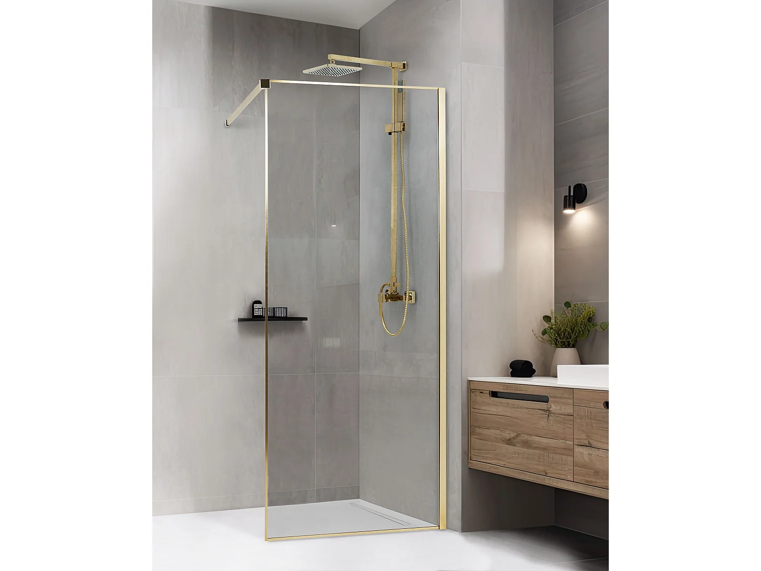 Parois de douche WASPAM 80 x 190 cm Doré