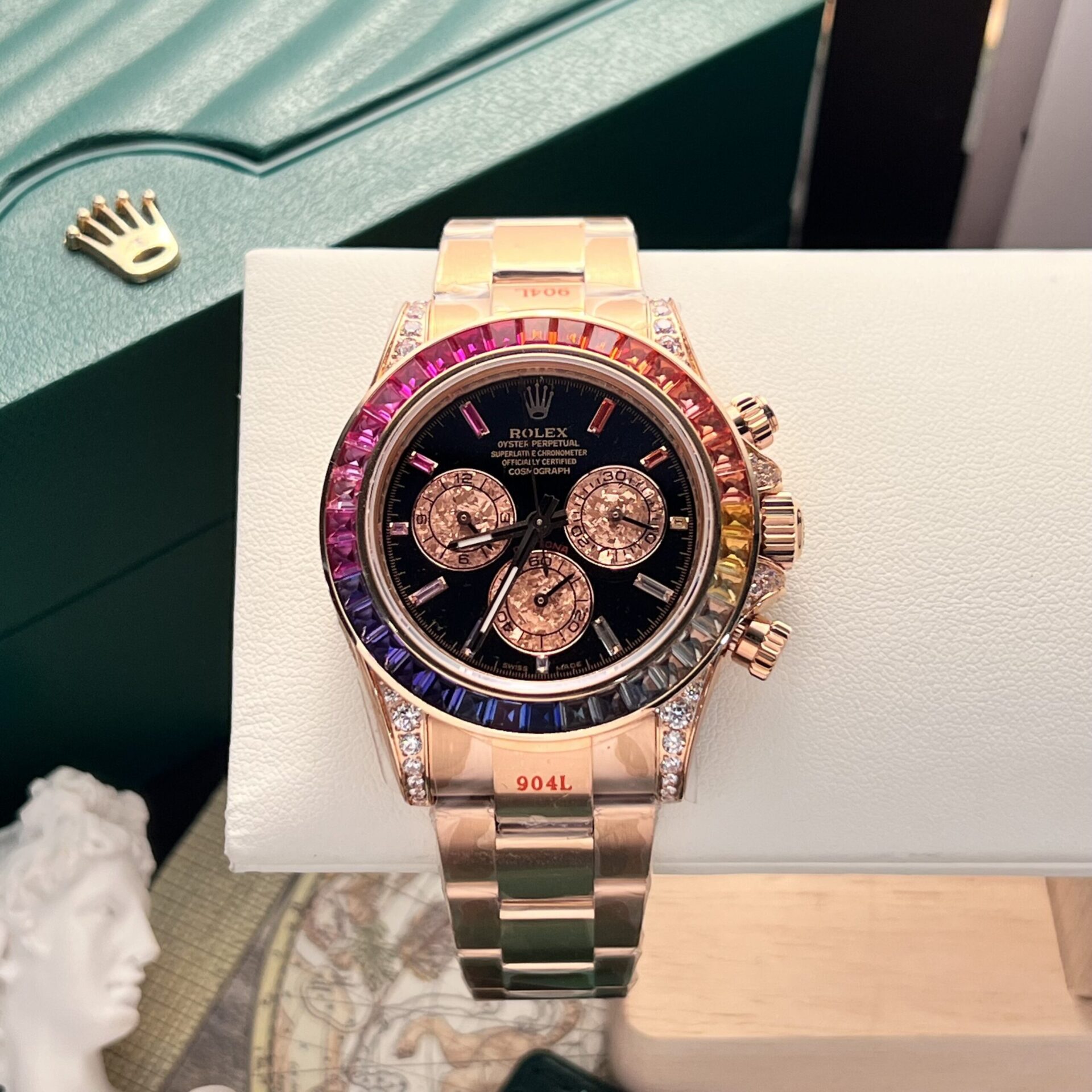 Rolex Best Replica Watch Cosmograph Daytona 116595RBOW Black Dial Noob Factory 40mm - Elite Watch Atelier