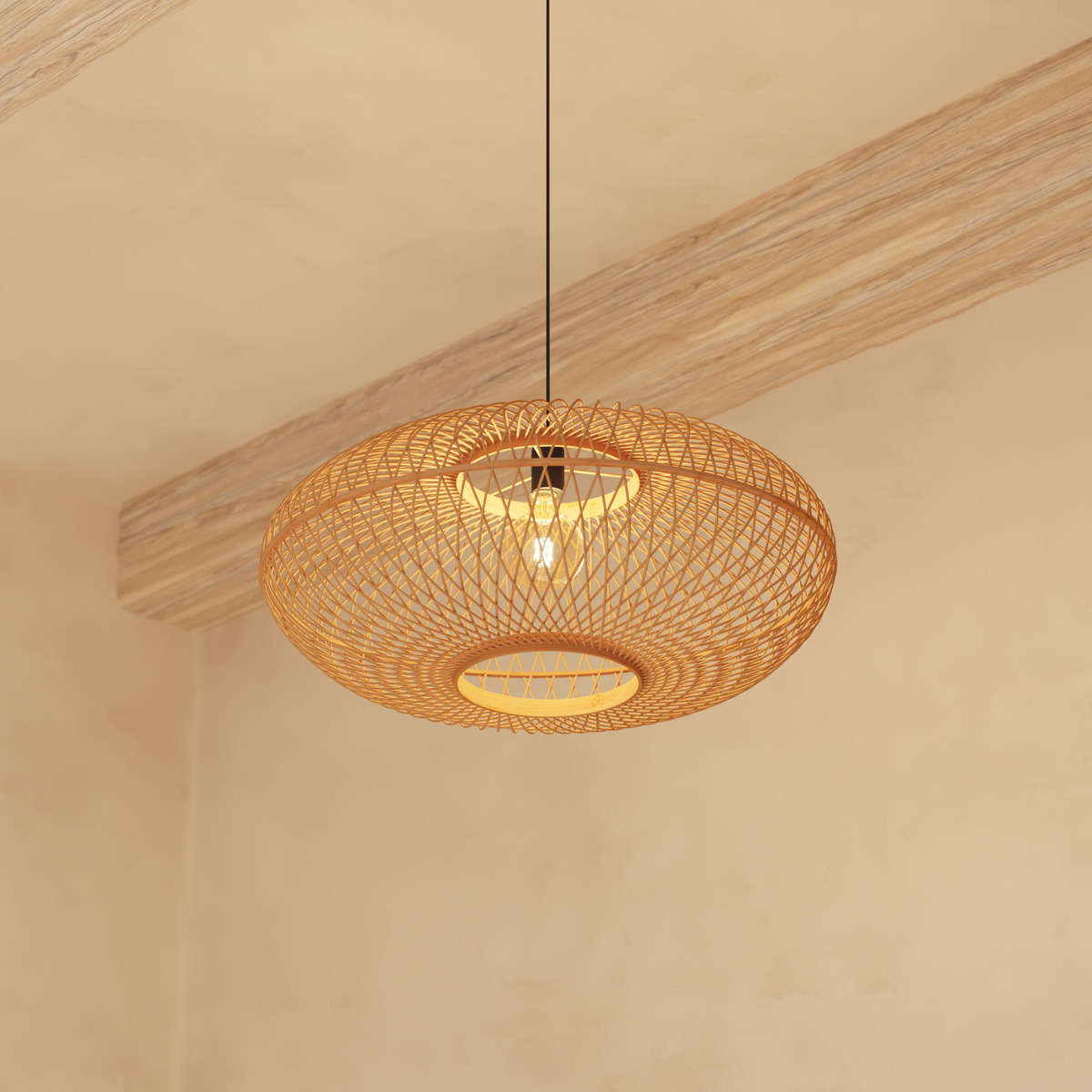 Suspension lamp "Loren" Bamboo, D.60 cm