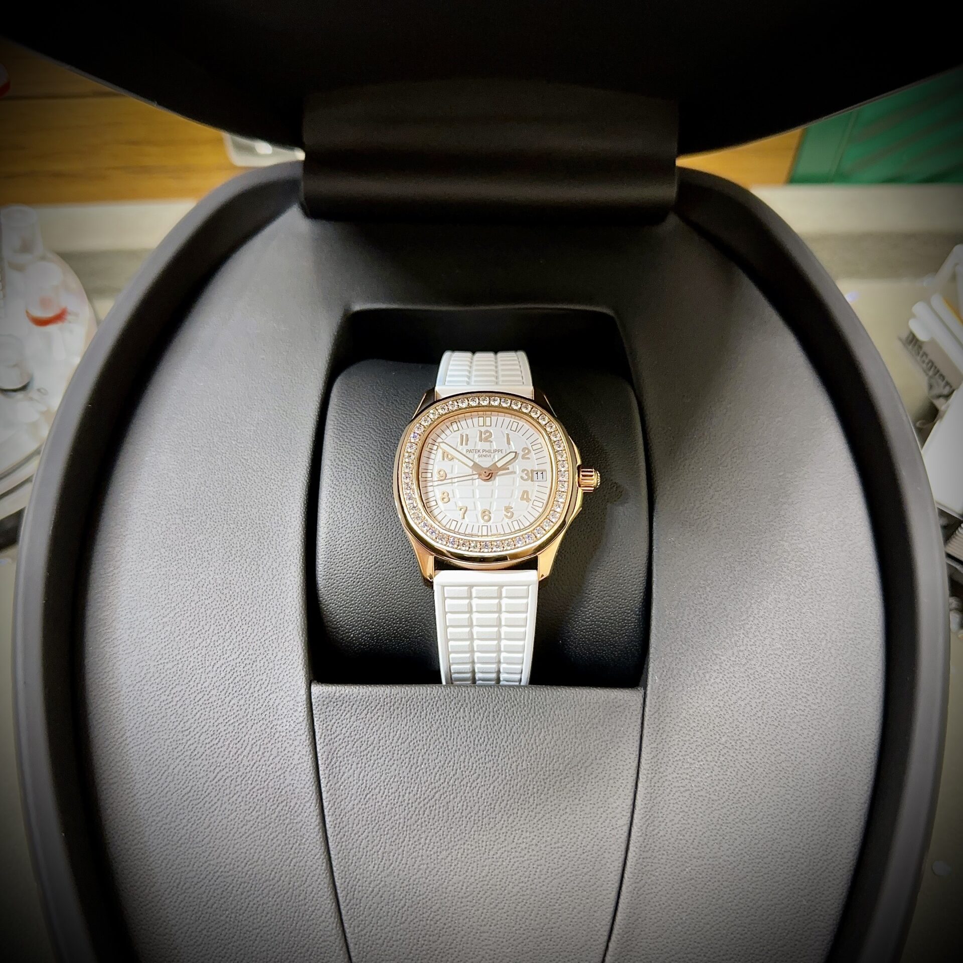 Patek Philippe Aquanaut 5072R Replica Watch White Rubber Strap PPF 35.6mm - Elite Watch Atelier