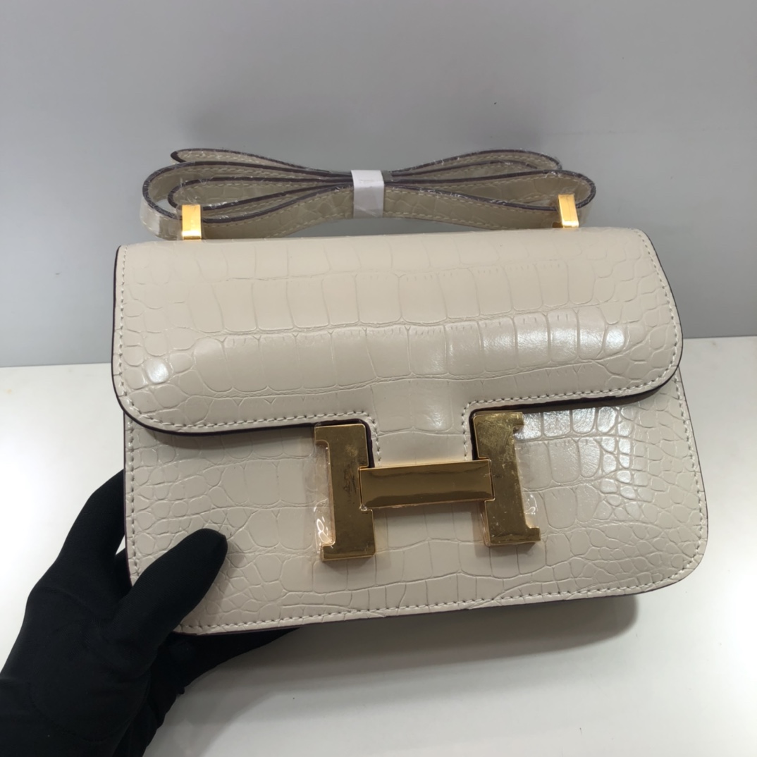 Replica Hermes Constance Crocodile Leather Pattern Cross Body Bag1:1High-quality replica