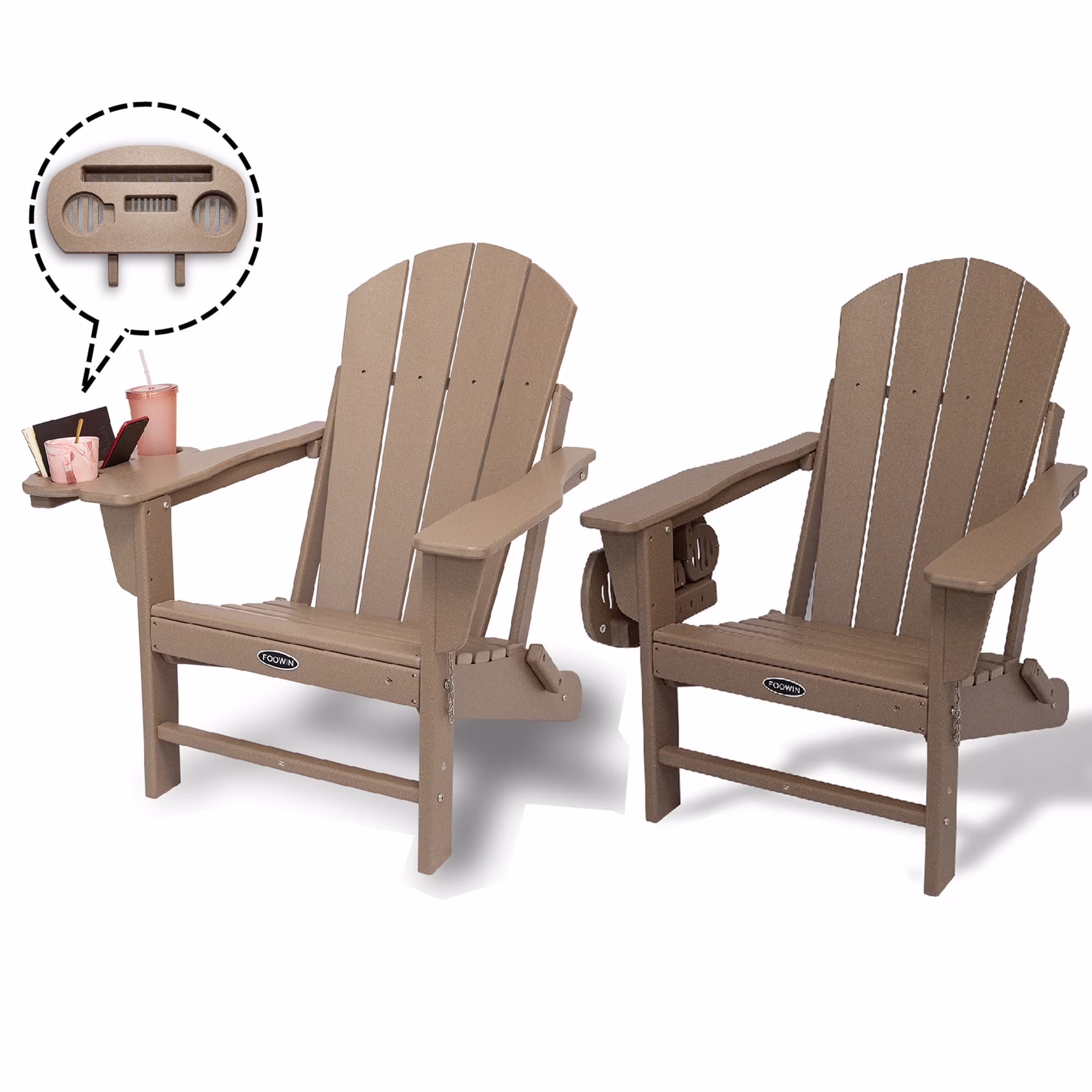 FOOWIN HDPE Plastic Adirondack Chairs Set of 4, Black - Image 39