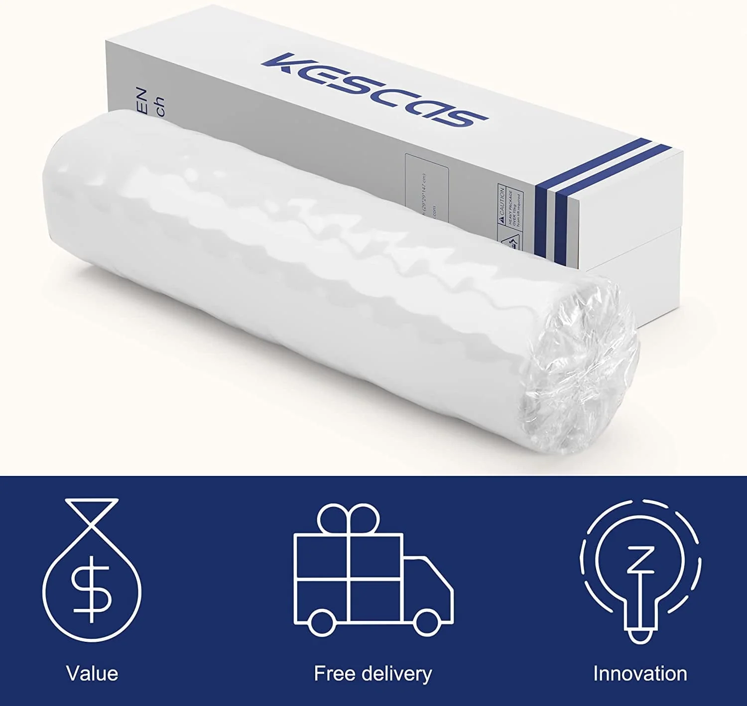 Full Size Mattress, Kescas 10 Inch Hybrid Mattress Full with Fiberglass Free, Memory Foam, Breathable Euro Pillow Top Mattress for Cooler Sleep Supportive & Pressure Relief, Medium Firm - Image 8