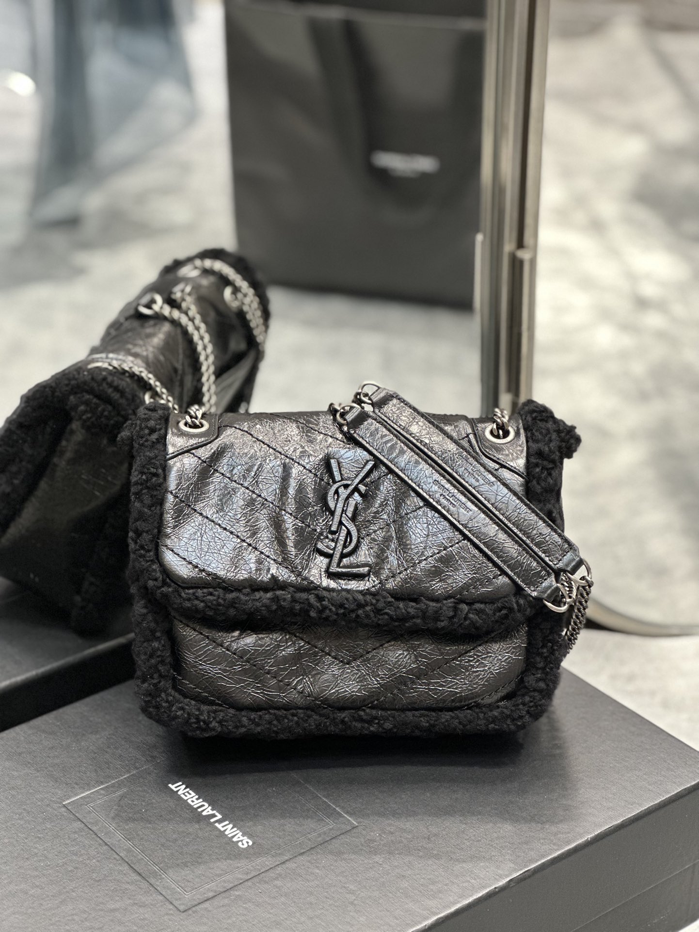 NIKI BABY CHAIN BAG IN CROCODILE-EMBOSSED LEATHER1:1High-quality replica