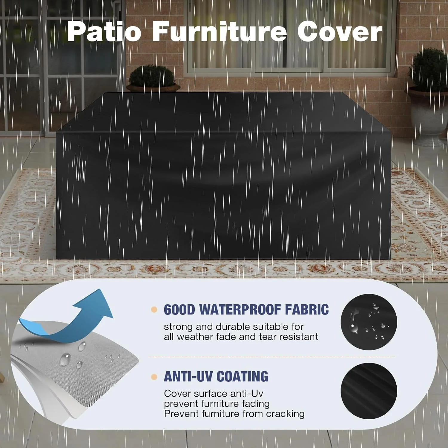 Aoxun Aluminum 7-Seat Patio Sectional With 5 in Cushions, Coffee Table And Waterproof Cover - Image 8 Aoxun Aluminum 7-Seat Patio Sectional With 5 in Cushions, Coffee Table And Waterproof Cover - Image 8