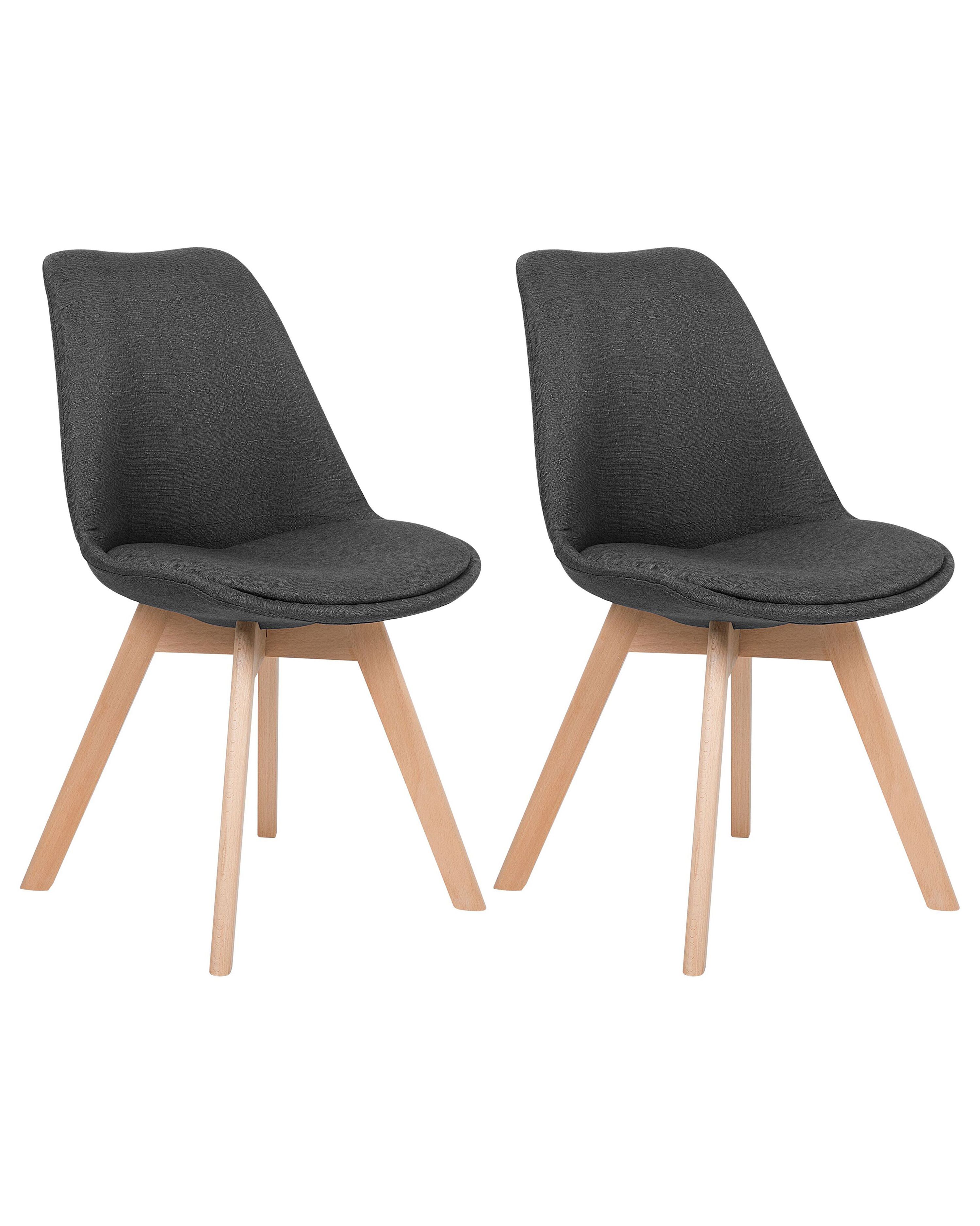 Set of 2 Dining Chairs DAKOTA II Dark Grey
