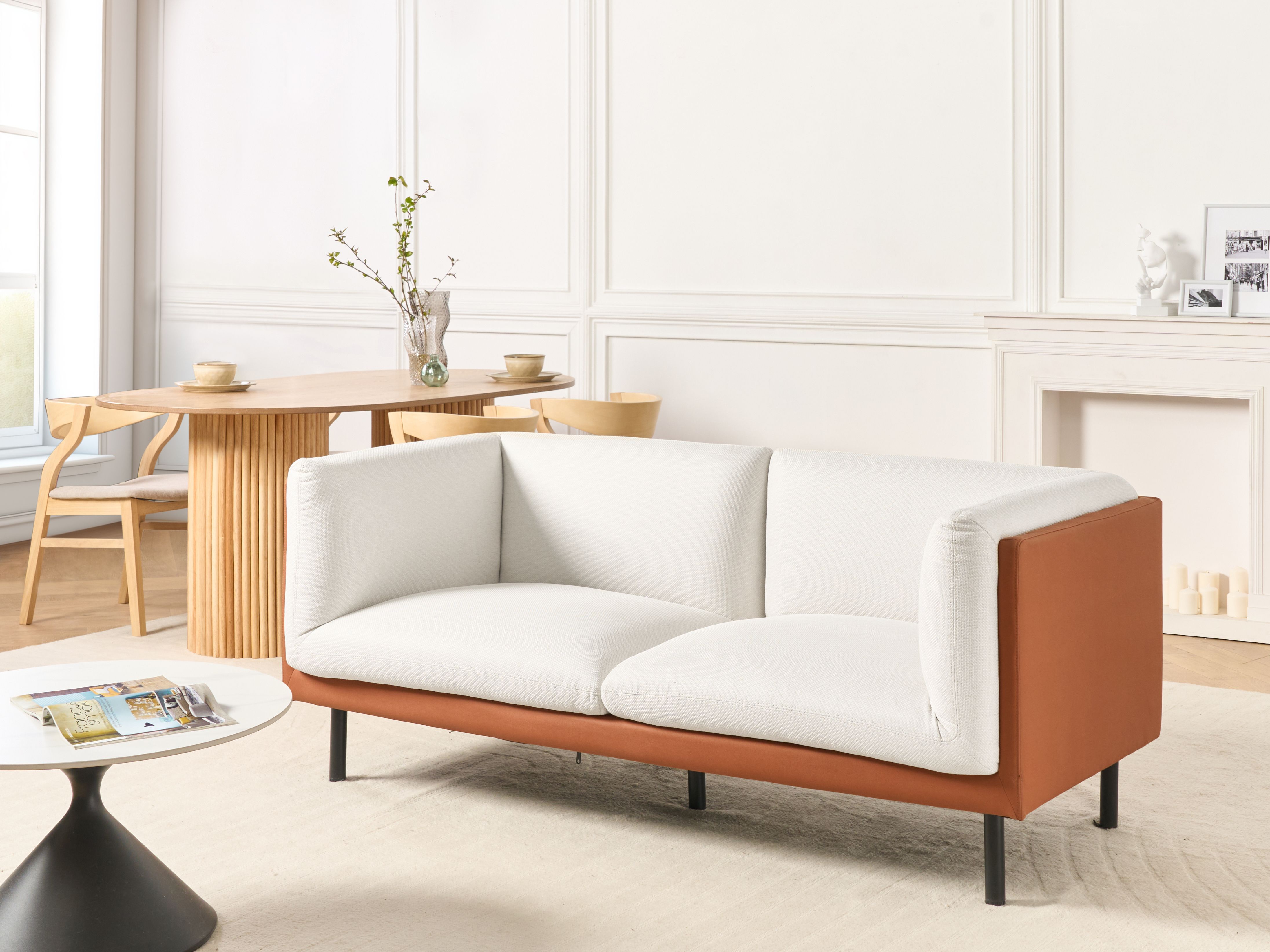 Sofa 2 Seater VORGOD Fabric Off-White
