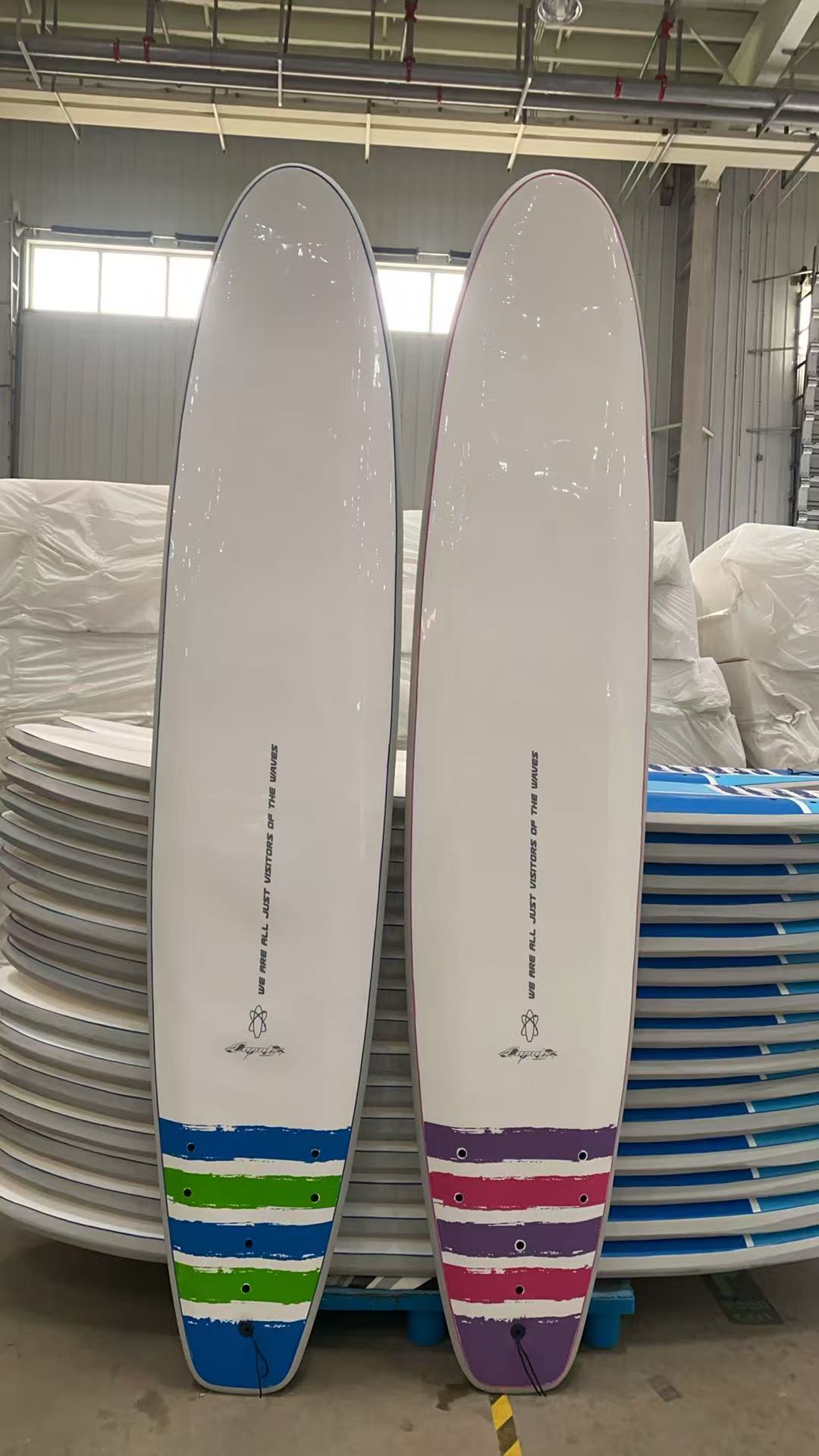 Soft Top Surfboard-7/8/9 Feet Wax-Free EVA EPS Foam Unisex Includes Fins for Ocean Water Sports
