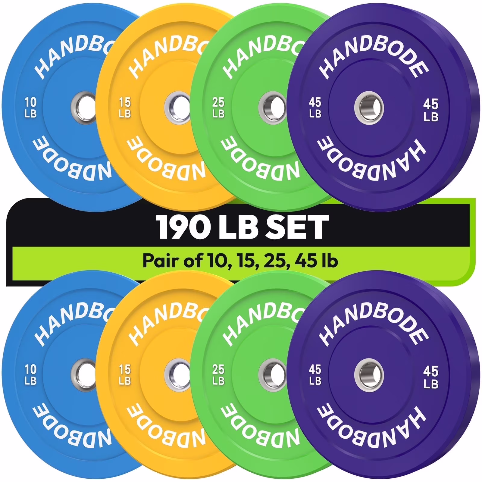 HANDBODE Bumper Plates Olympic Weight Plates, Colored Rubber plate for Weight Lifting and Strength Training 140LB - Image 18