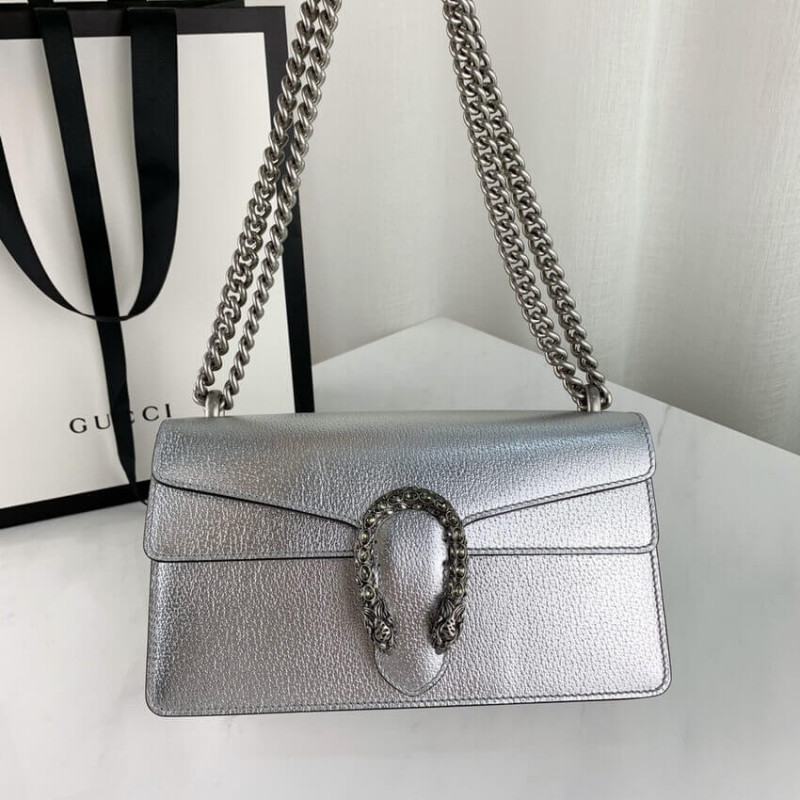 Replica Gucci Dionysus Small Shoulder Bag In Silver Lame Leather 4996231:1High-quality replica