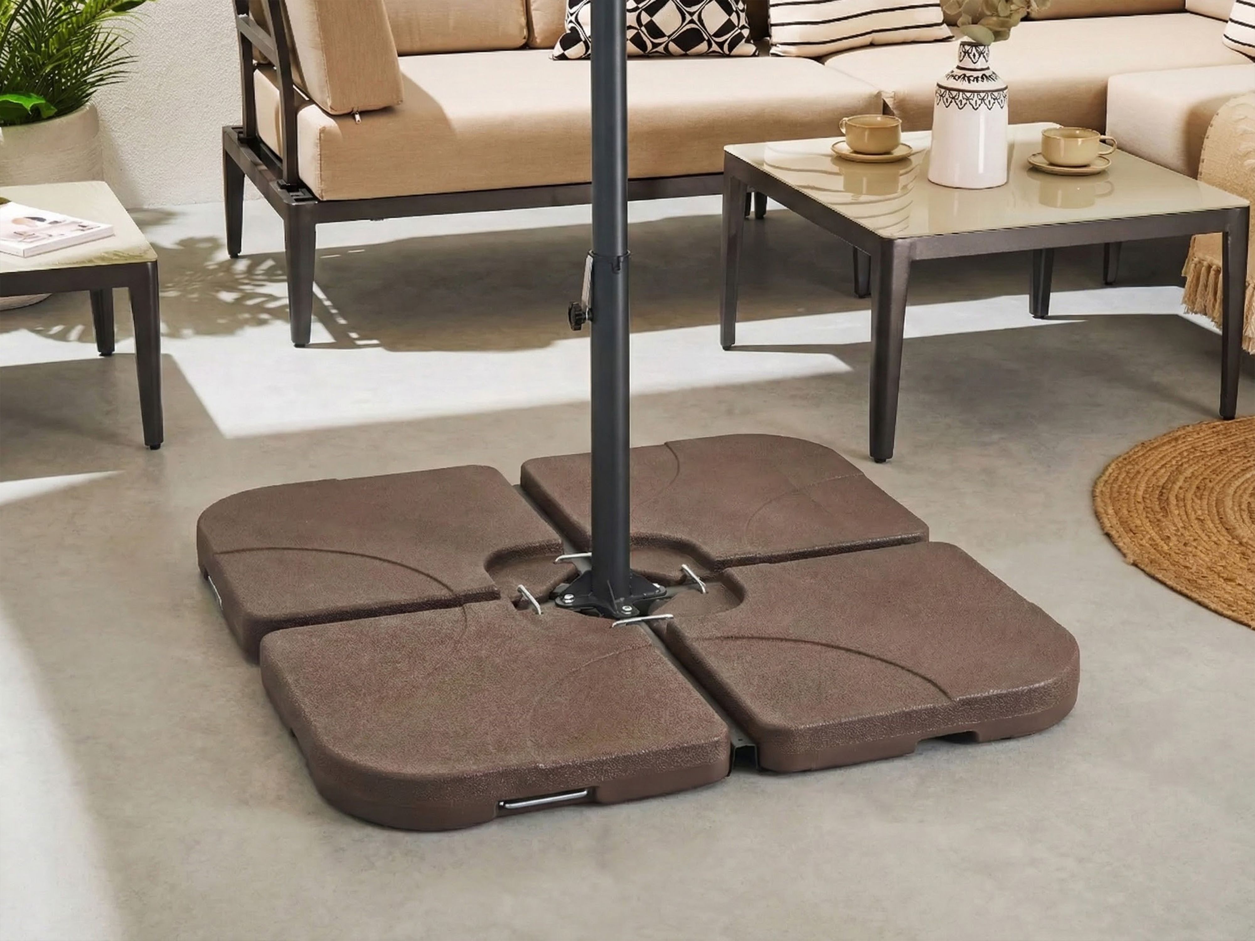 Parasol Base CARIA Taupe Square 9 kg