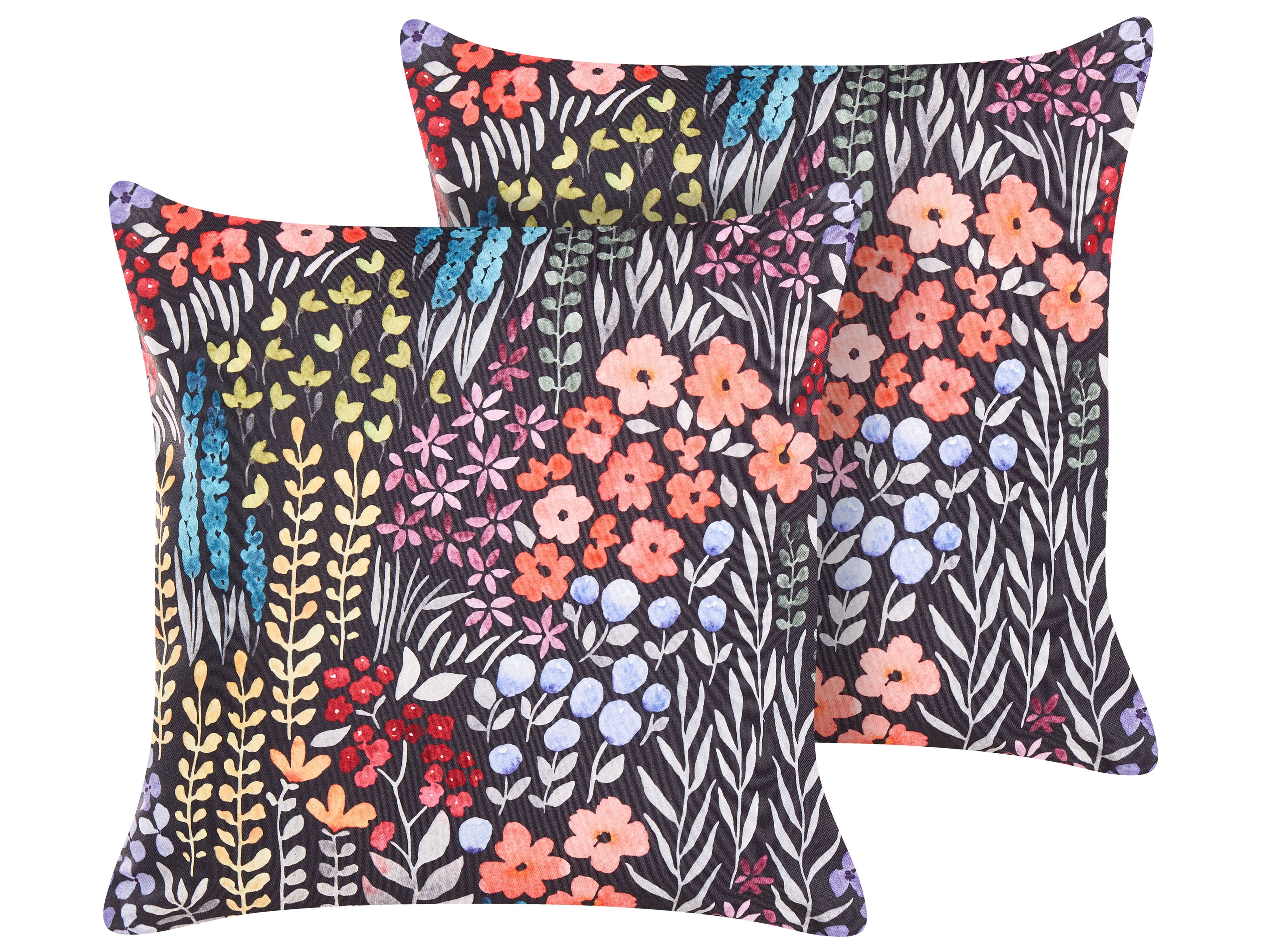 Set of 2 Outdoor Cushions CASTELARO Floral Pattern 45 x 45 cm Multicolour