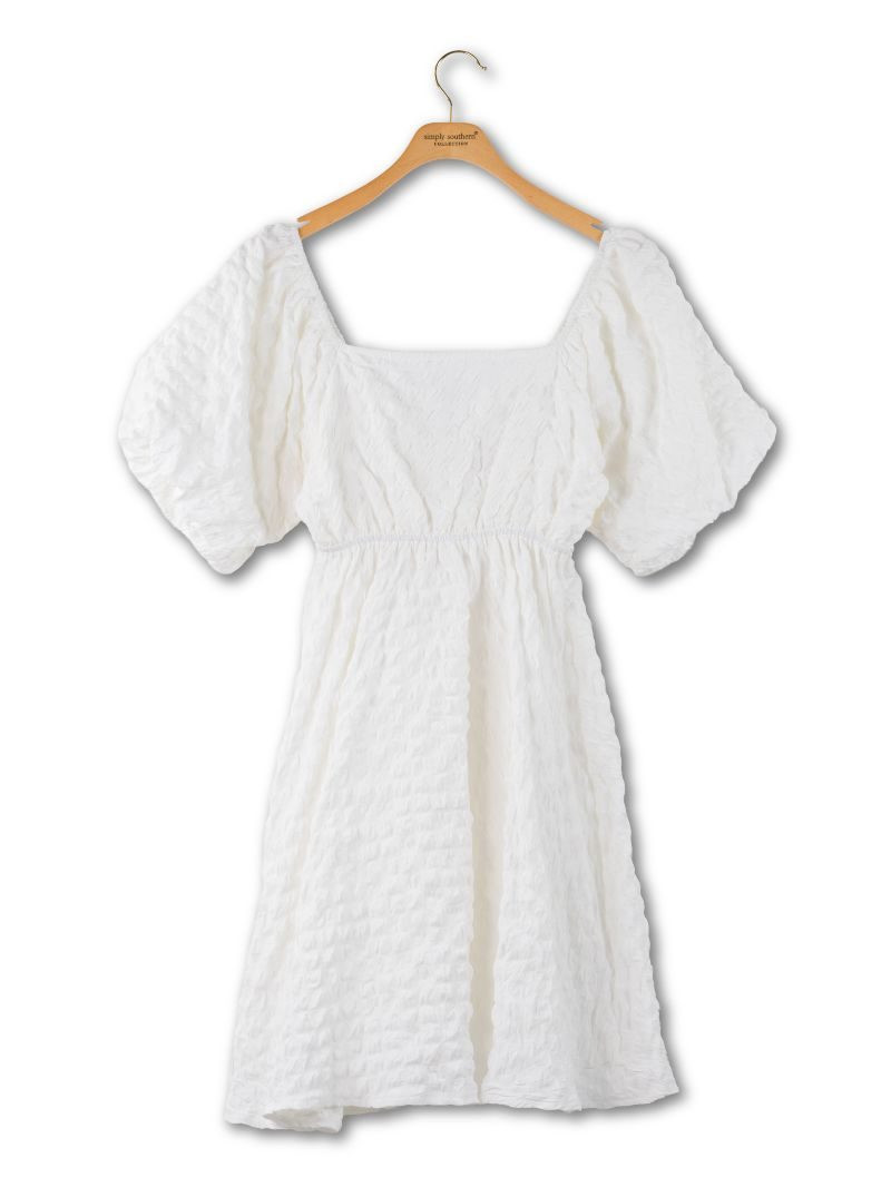 0126-DRS-TXT-PUFF-WH - Simply Southern Outlet