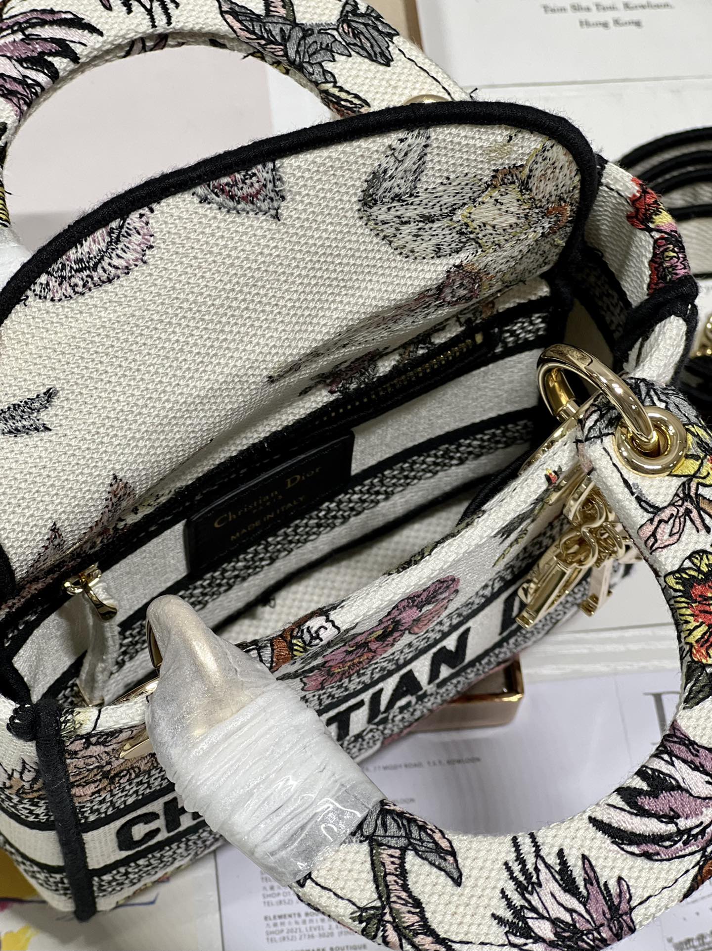 Mini Lady D-Lite Bag White/Black For Women 6.5in/17cm1:1High-quality replica