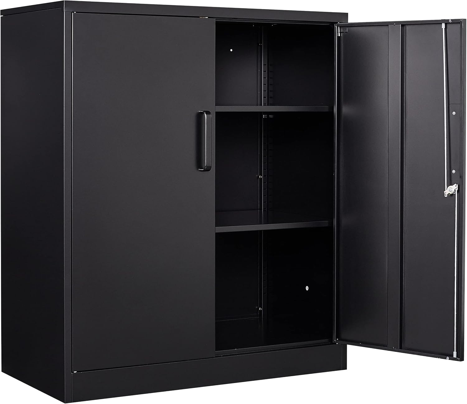 SISESOL Metal Storage Cabinet Locked Steel Cabinet with 2 Adjustable Shelves,Office Cabinet Locking Tool Cabinets,Kitchen Storage Cabinets Metal Locker Small Counter Height Storage Cupboard 36