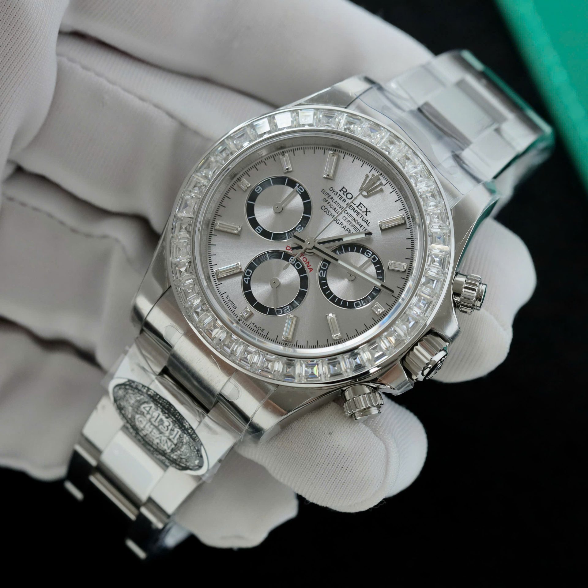 Rolex Daytona 126500 Copies Watch Diamonds Moissanite Custom 40mm - Elite Watch Atelier
