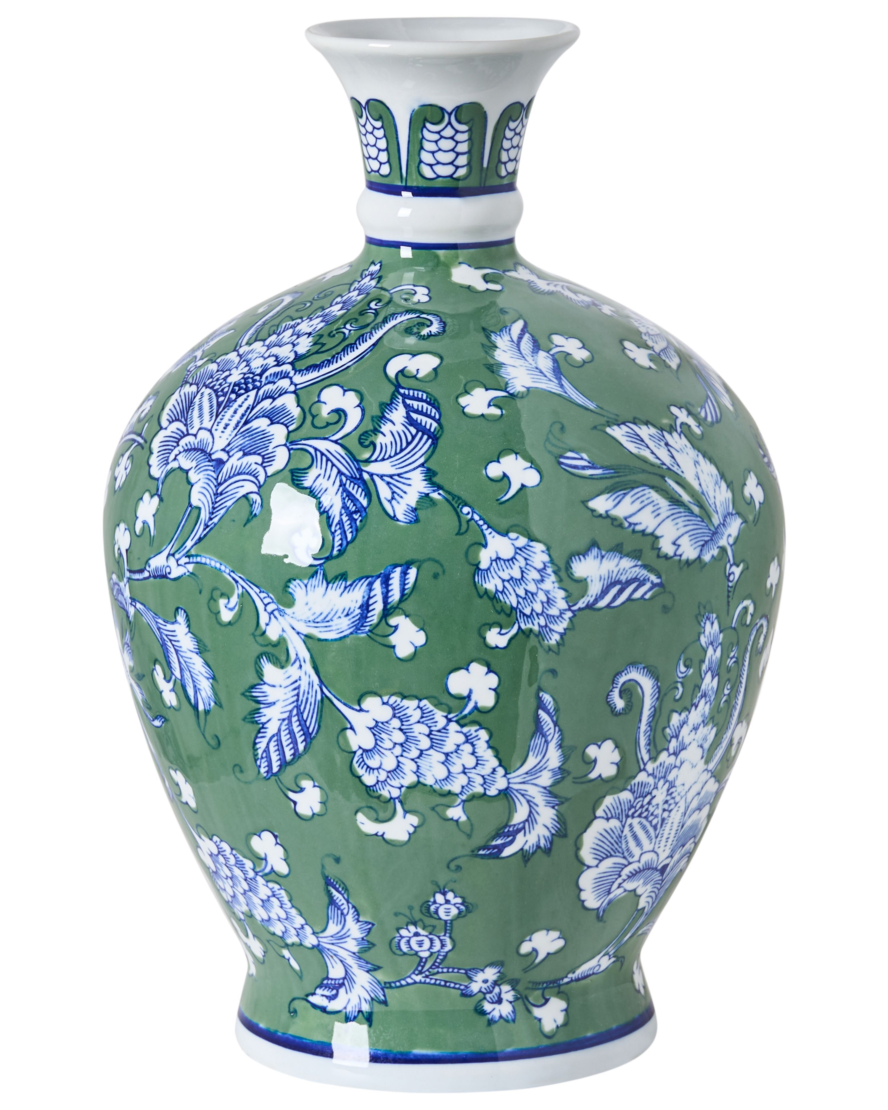 Flower Vase VALLADOLID Porcelain 36 cm Green