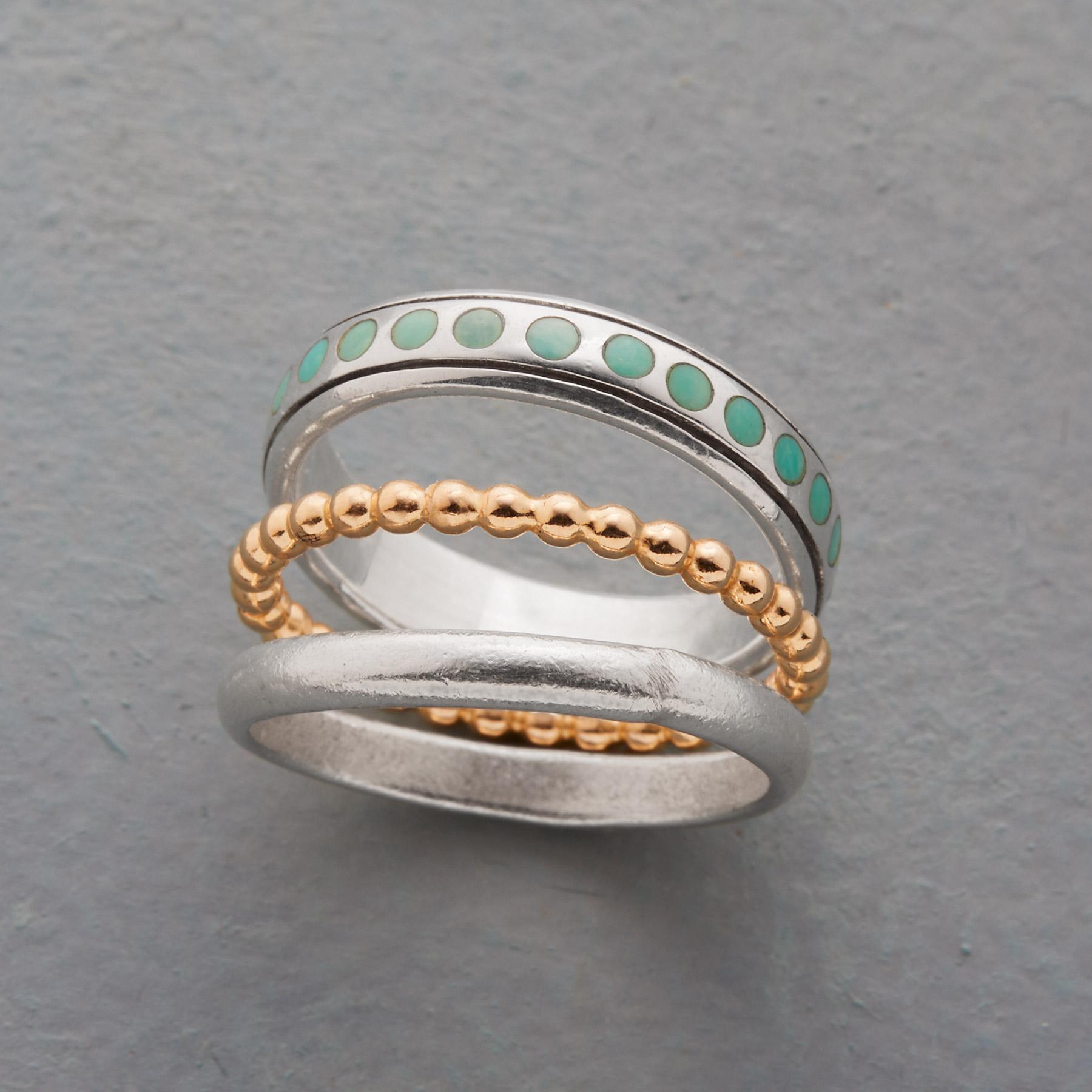 Turquoise Dots Ring Set - Sundance Clothing