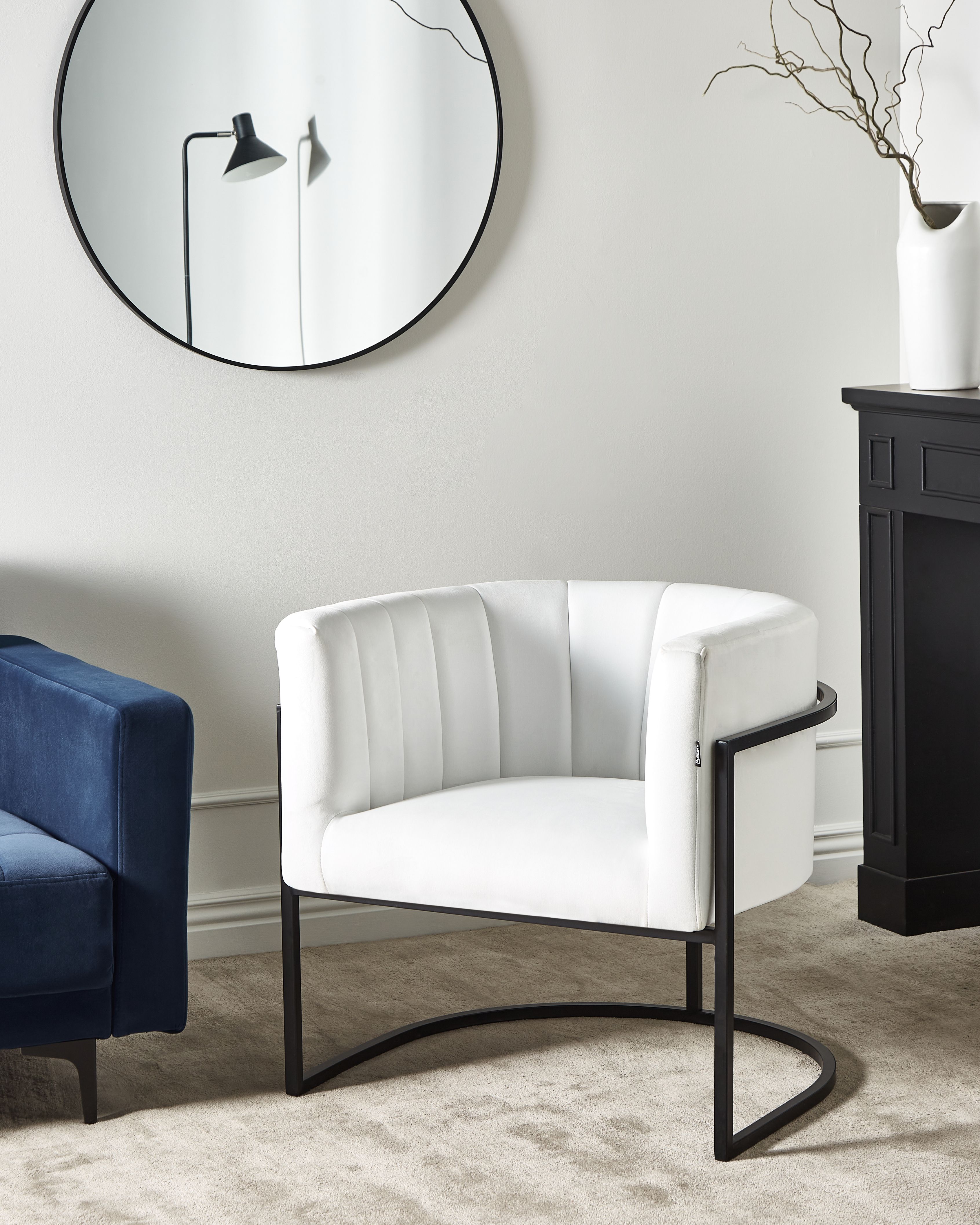 Armchair LARVIK II Velvet White