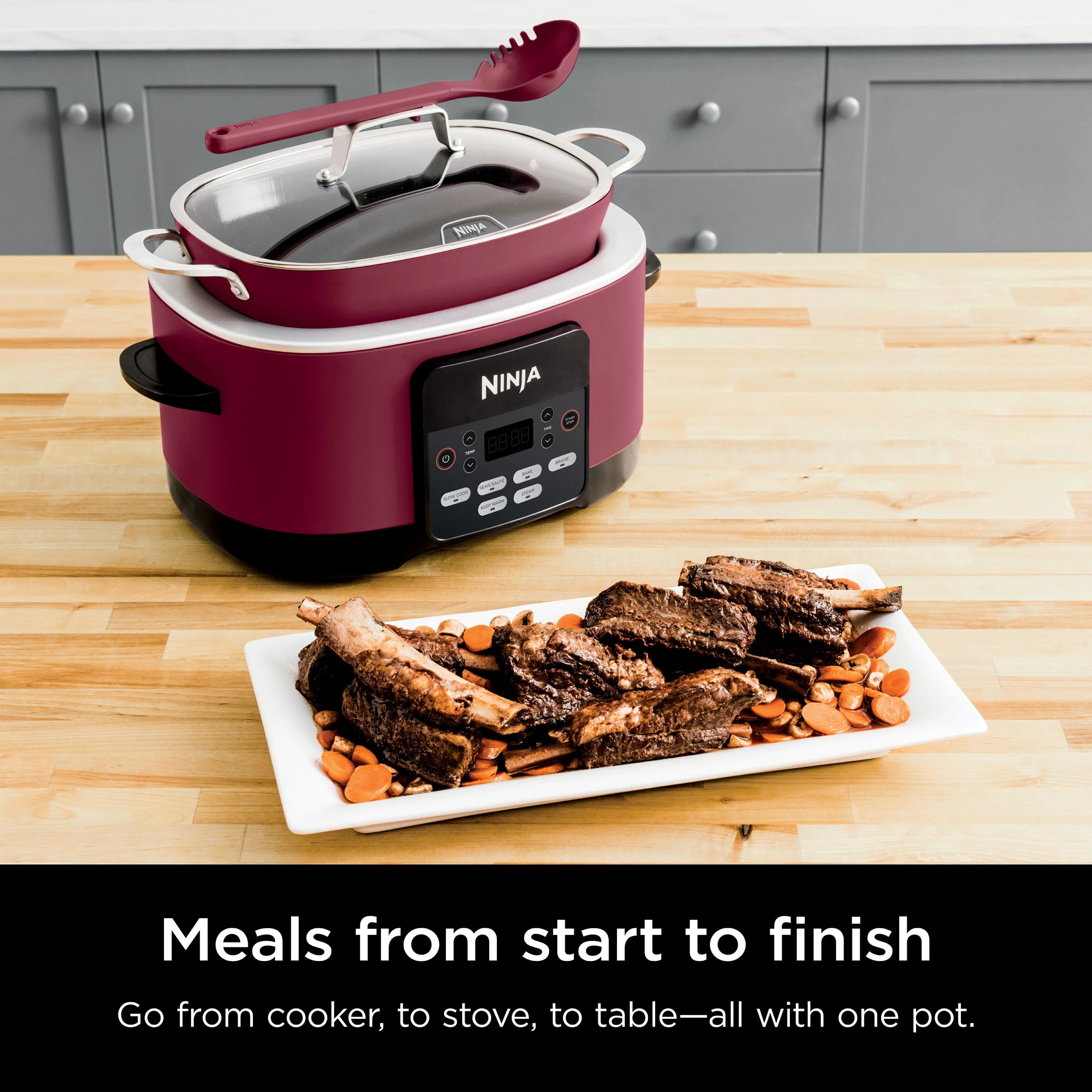 Ninja Foodi Possible Cooker 8.5qt Multi-Cooker, Cherry Tarte, MC1000WM - Image 9