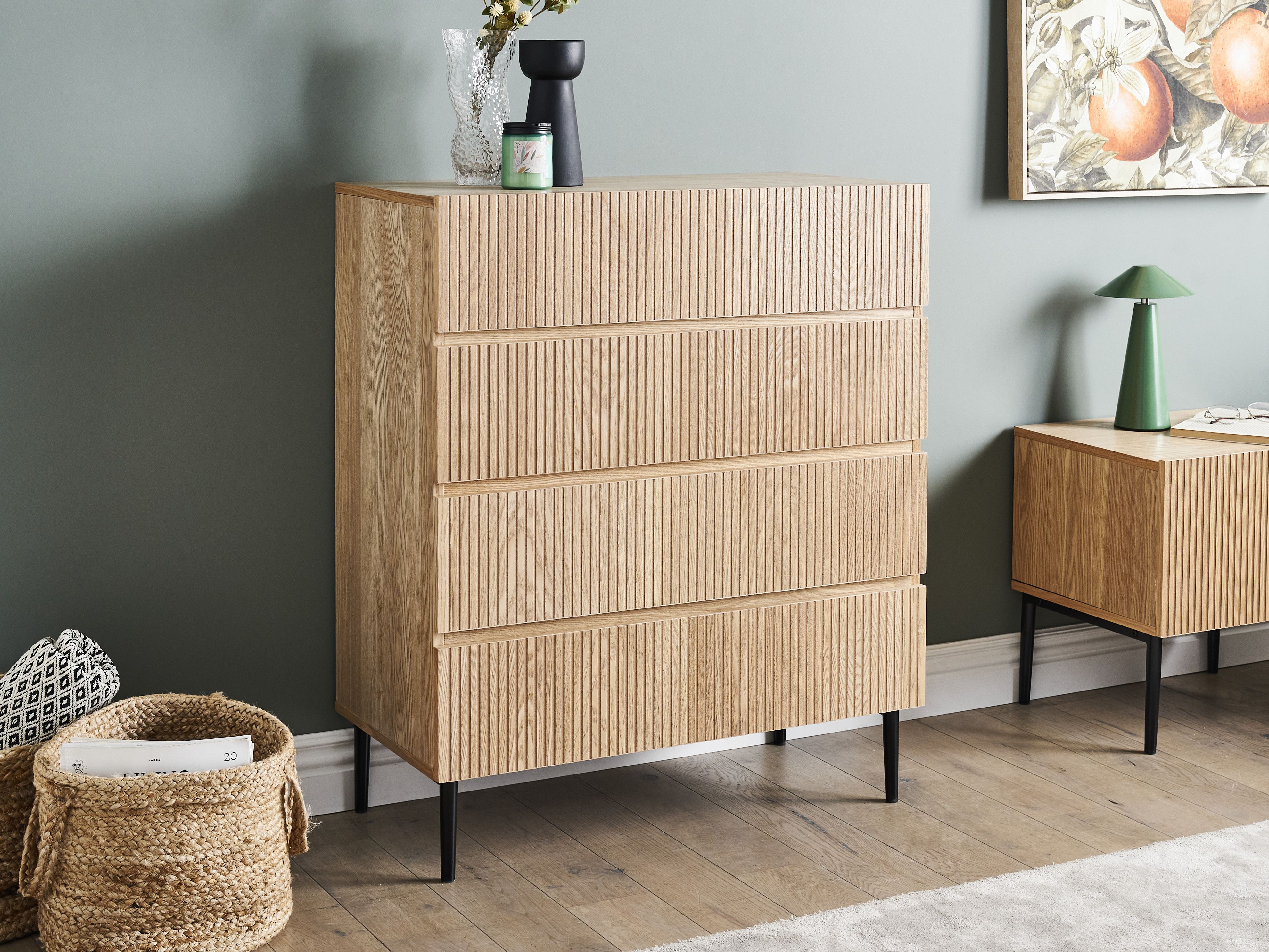 4 Drawer Chest BLYTHE Natural Ash Wood