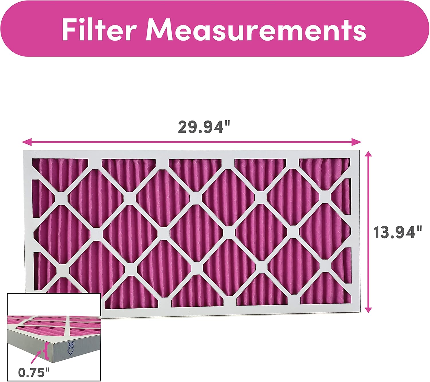 Colorfil 14x30x1 Air Filter (6-Pack) | Made in the USA | Color Changing | Remove Cat and Dog Odor | MERV 8 for Pet Hair Dander and Dust | 13.75