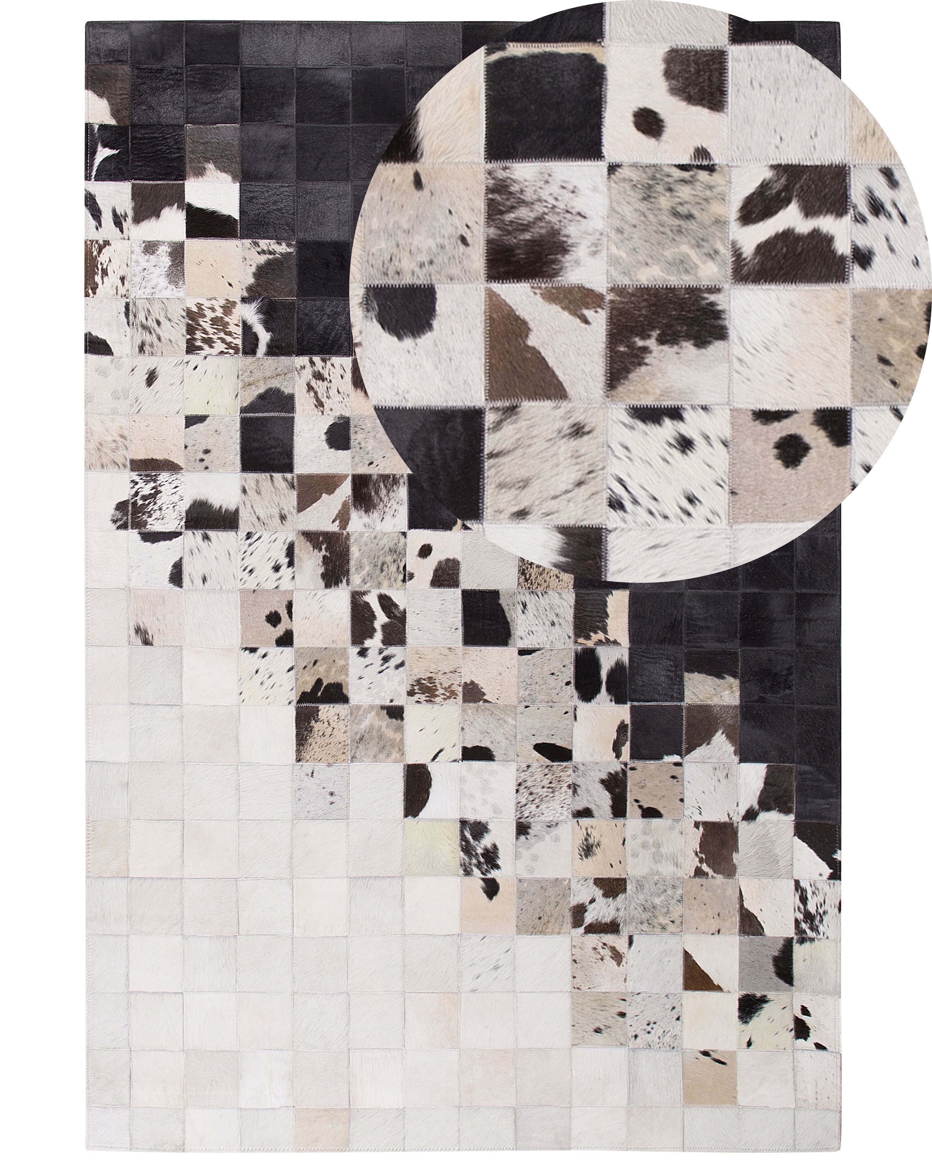 Rug KEMAH Black 140 x 200 cm Leather