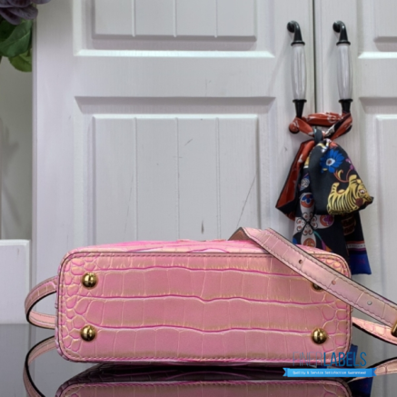Pink Croc-Embossed Mini Handbag with Gold Hardware1:1High-quality replica